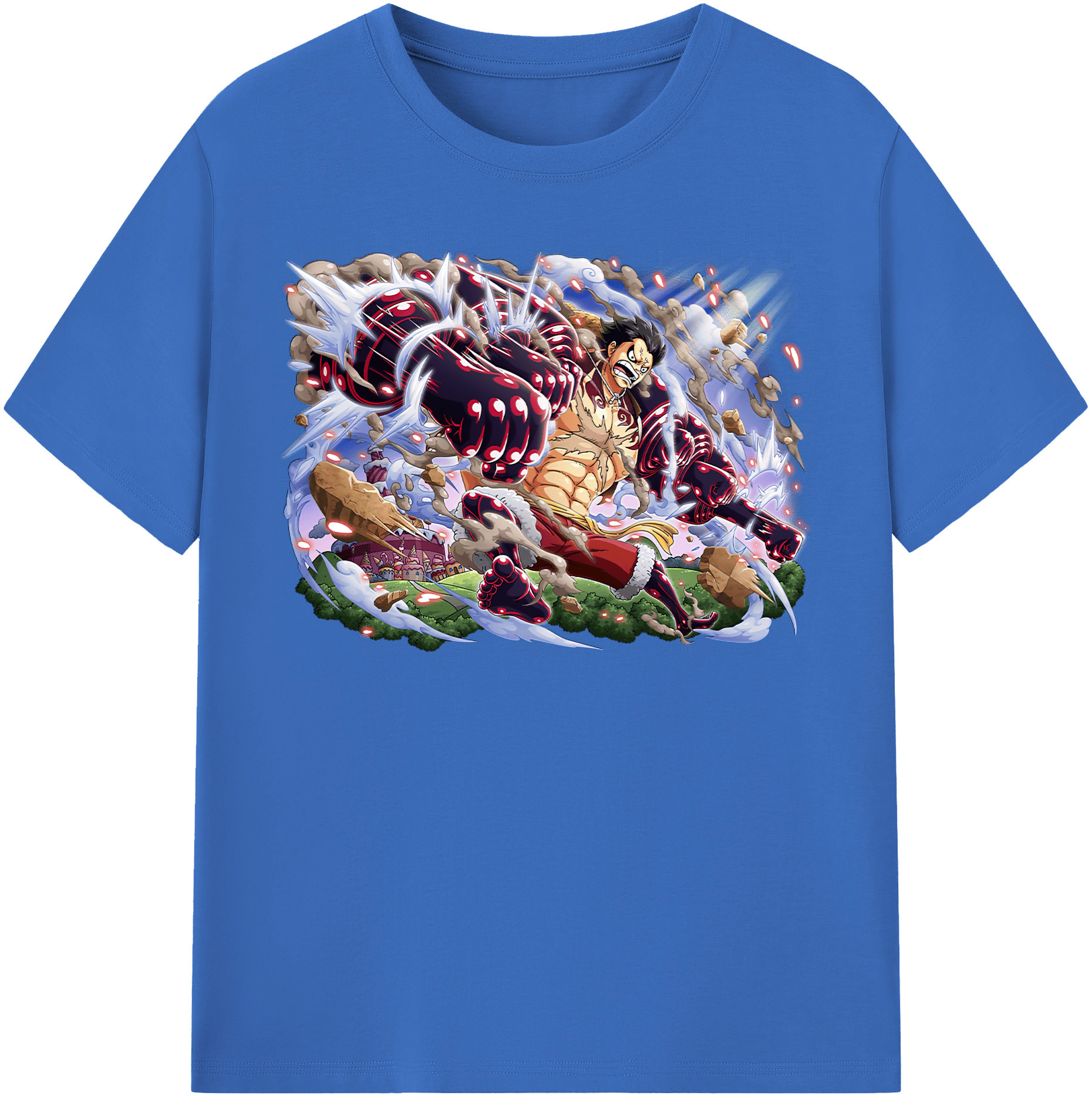 ワンピース モンキー・D・ルフィ ONE PIECE Monkey D. Luffy 綿100％半袖Tシャツ（フロントプリント）