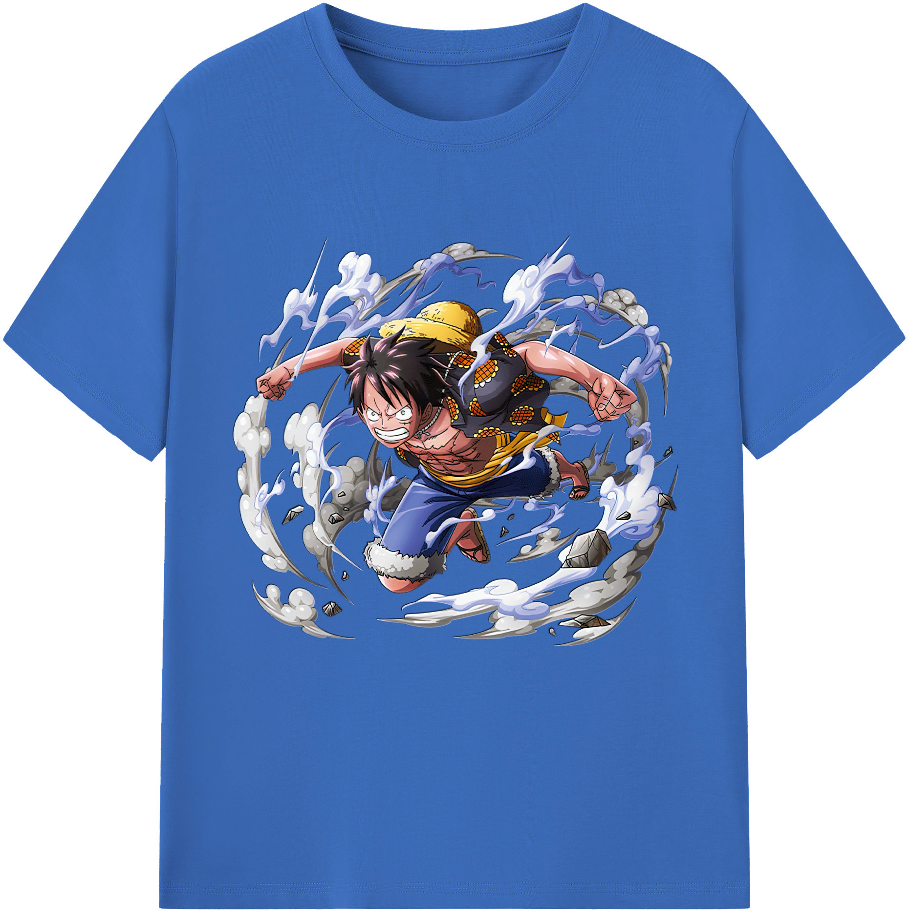ワンピース モンキー・D・ルフィ ONE PIECE Monkey D. Luffy 綿100％半袖Tシャツ（フロントプリント）
