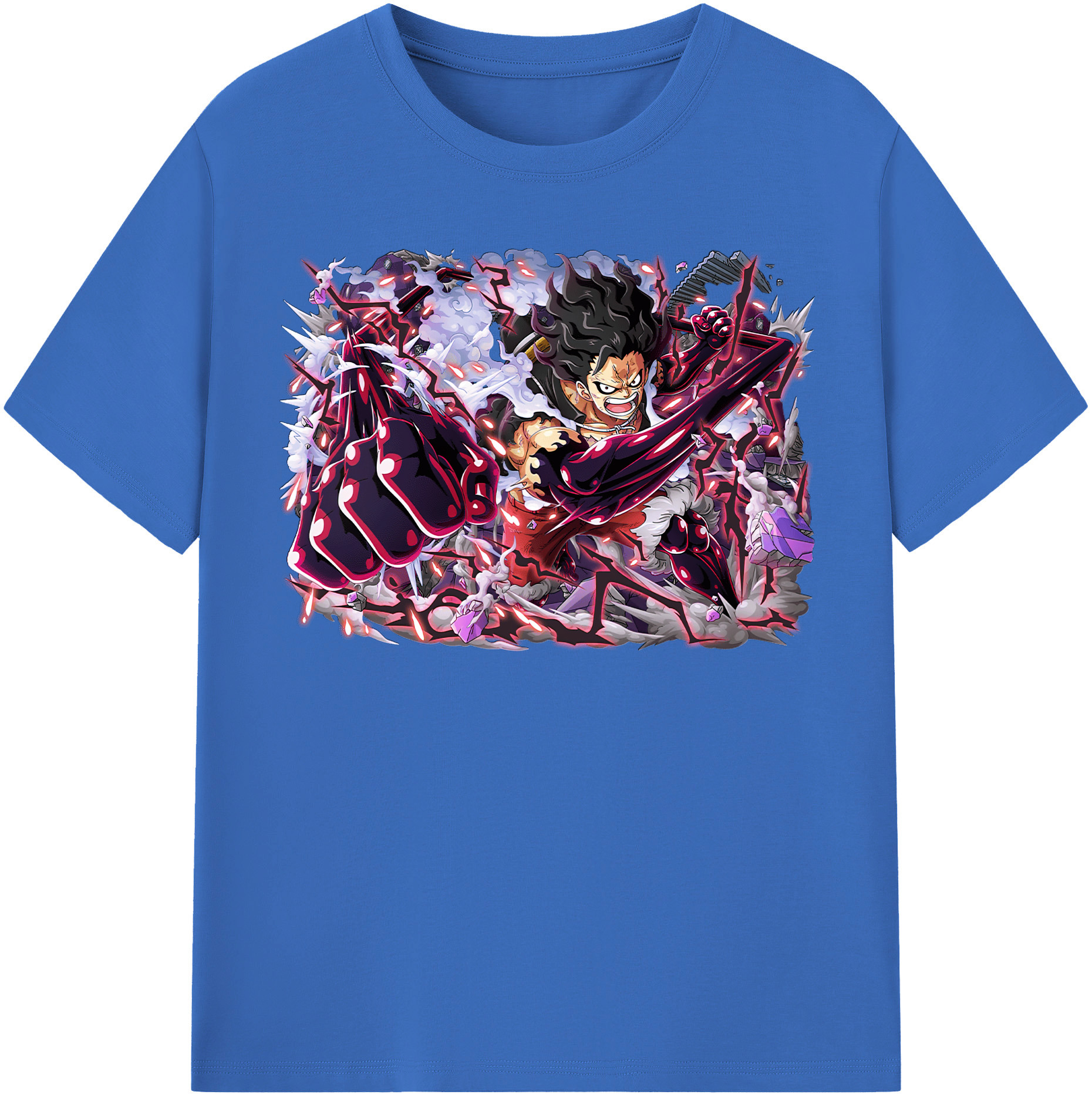 ワンピース モンキー・D・ルフィ ONE PIECE Monkey D. Luffy 綿100％半袖Tシャツ（フロントプリント）