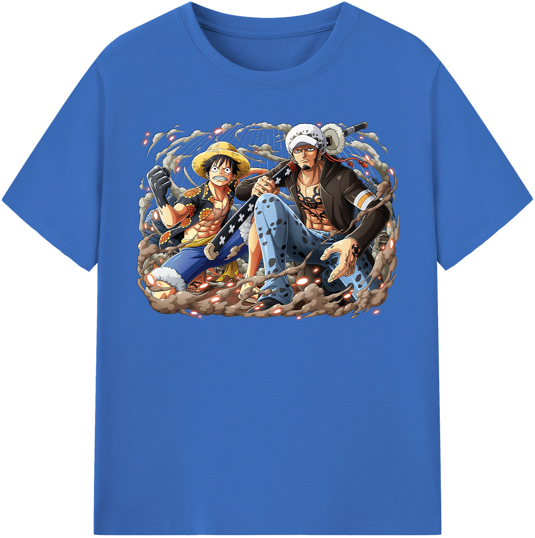 ワンピース モンキー・D・ルフィ ONE PIECE Monkey D. Luffy 綿100％半袖Tシャツ（フロントプリント）