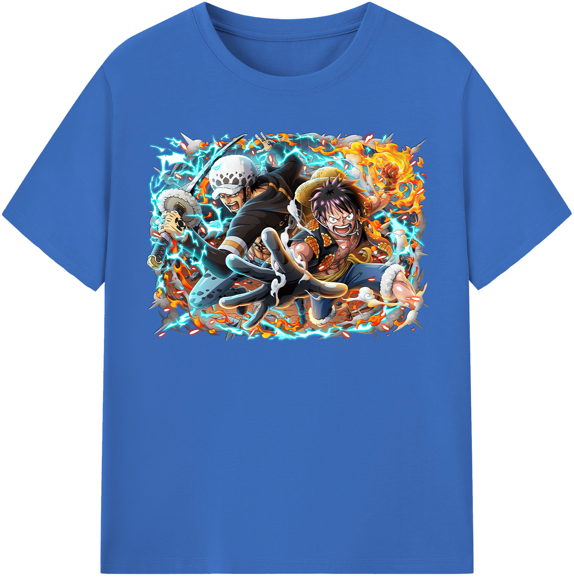 ワンピース モンキー・D・ルフィ ONE PIECE Monkey D. Luffy 綿100％半袖Tシャツ（フロントプリント）