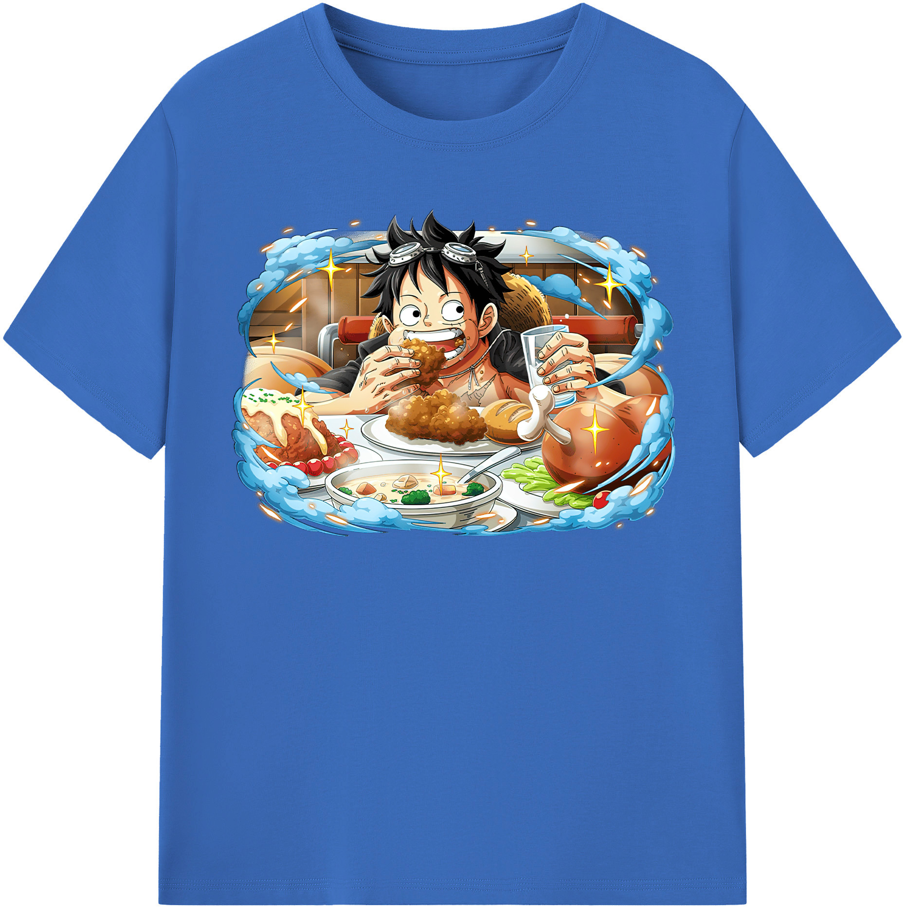 ワンピース モンキー・D・ルフィ ONE PIECE Monkey D. Luffy 綿100％半袖Tシャツ（フロントプリント）