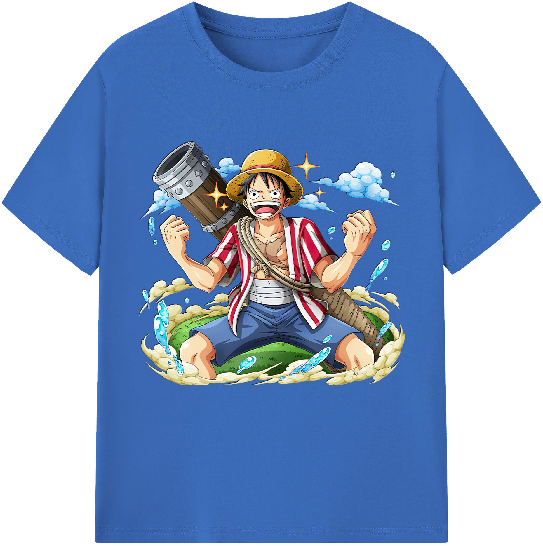 ワンピース モンキー・D・ルフィ ONE PIECE Monkey D. Luffy 綿100％半袖Tシャツ（フロントプリント）