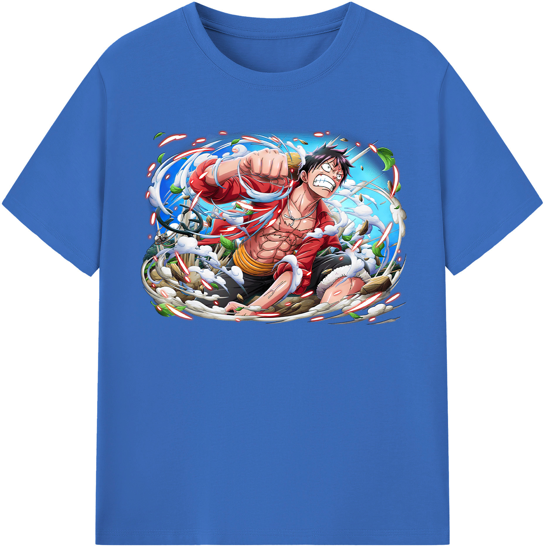 ワンピース モンキー・D・ルフィ ONE PIECE Monkey D. Luffy 綿100％半袖Tシャツ（フロントプリント）