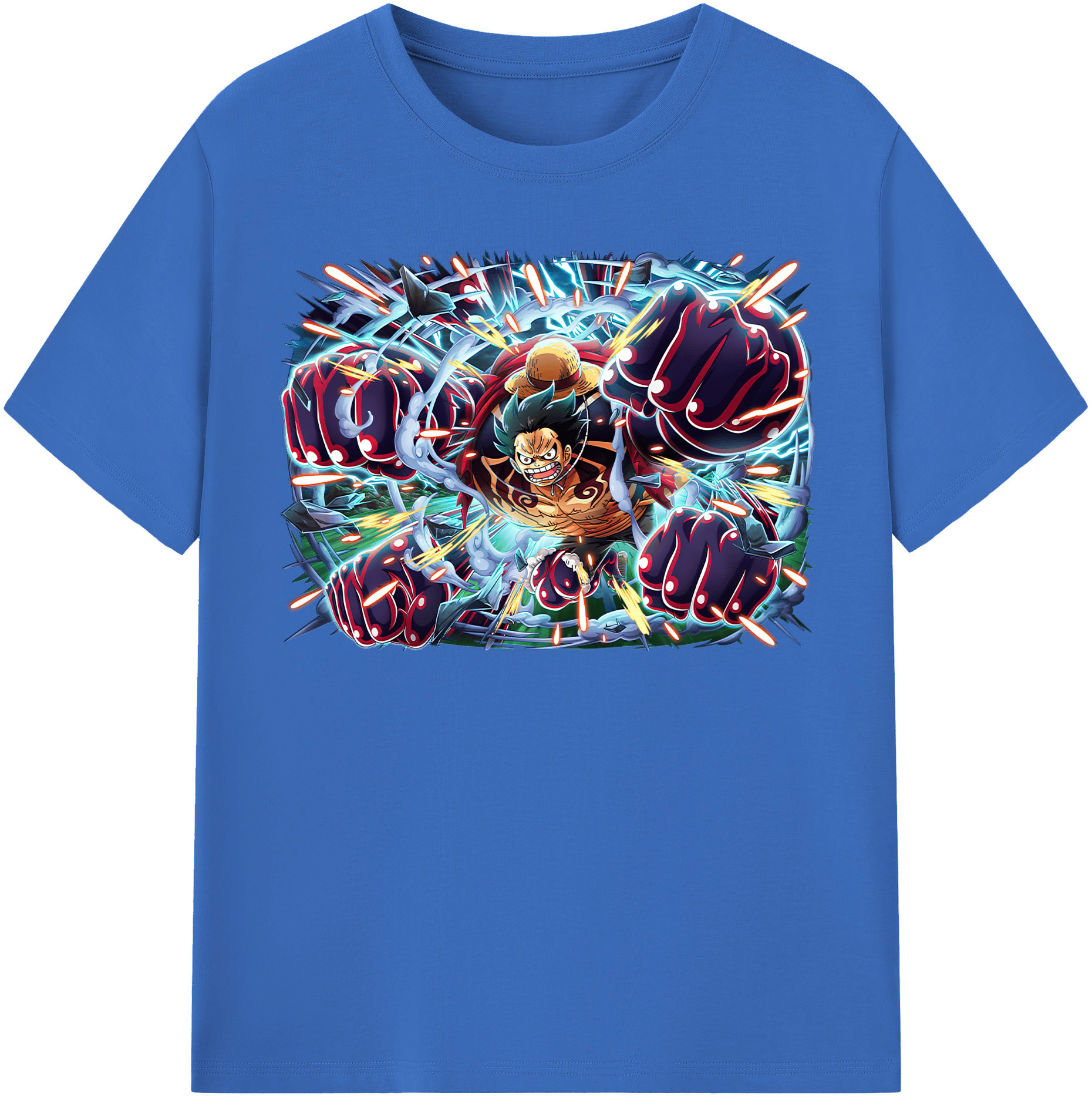 ワンピース モンキー・D・ルフィ ONE PIECE Monkey D. Luffy 綿100％半袖Tシャツ（フロントプリント）