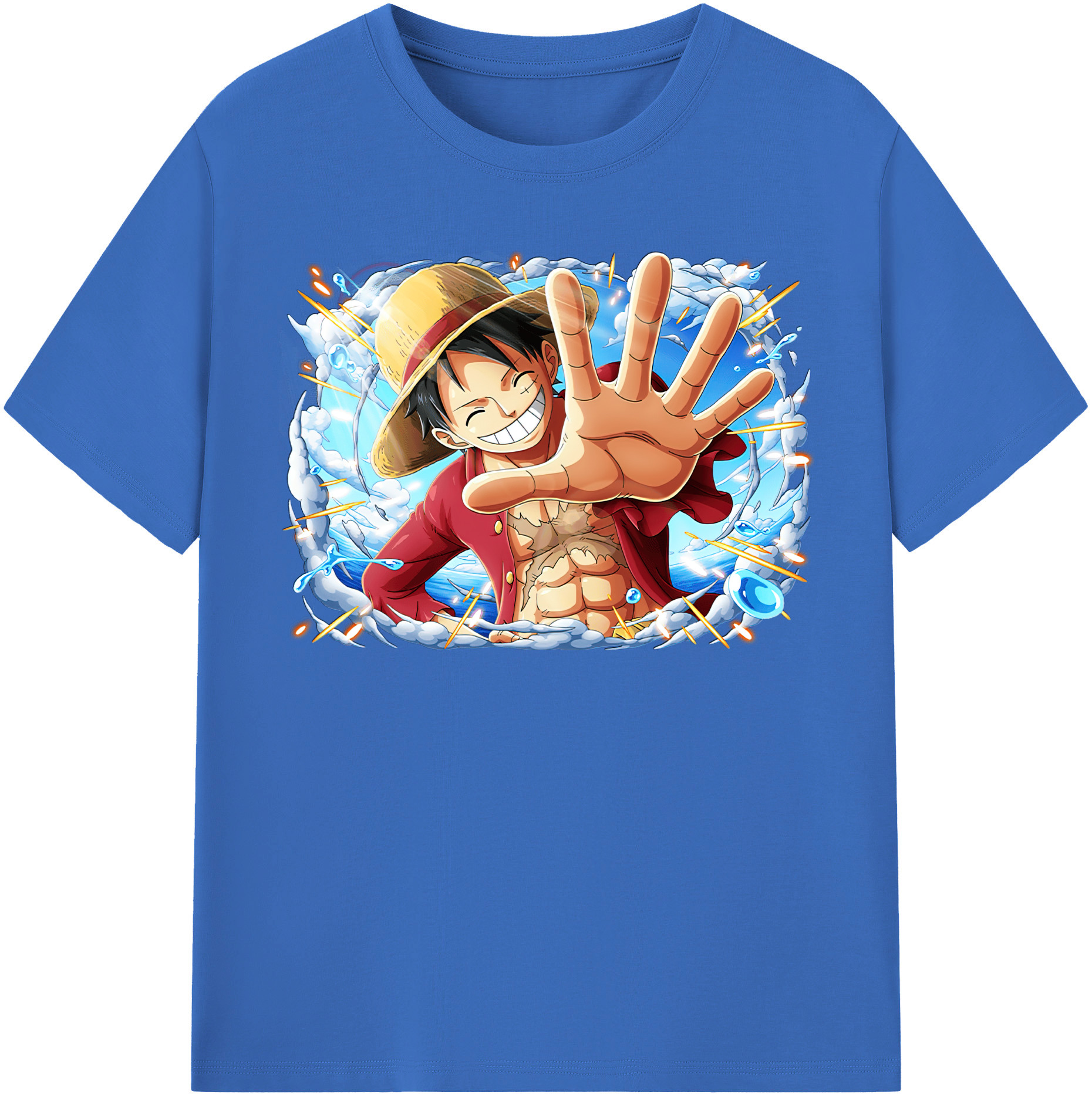 ワンピース モンキー・D・ルフィ ONE PIECE Monkey D. Luffy 綿100％半袖Tシャツ（フロントプリント）