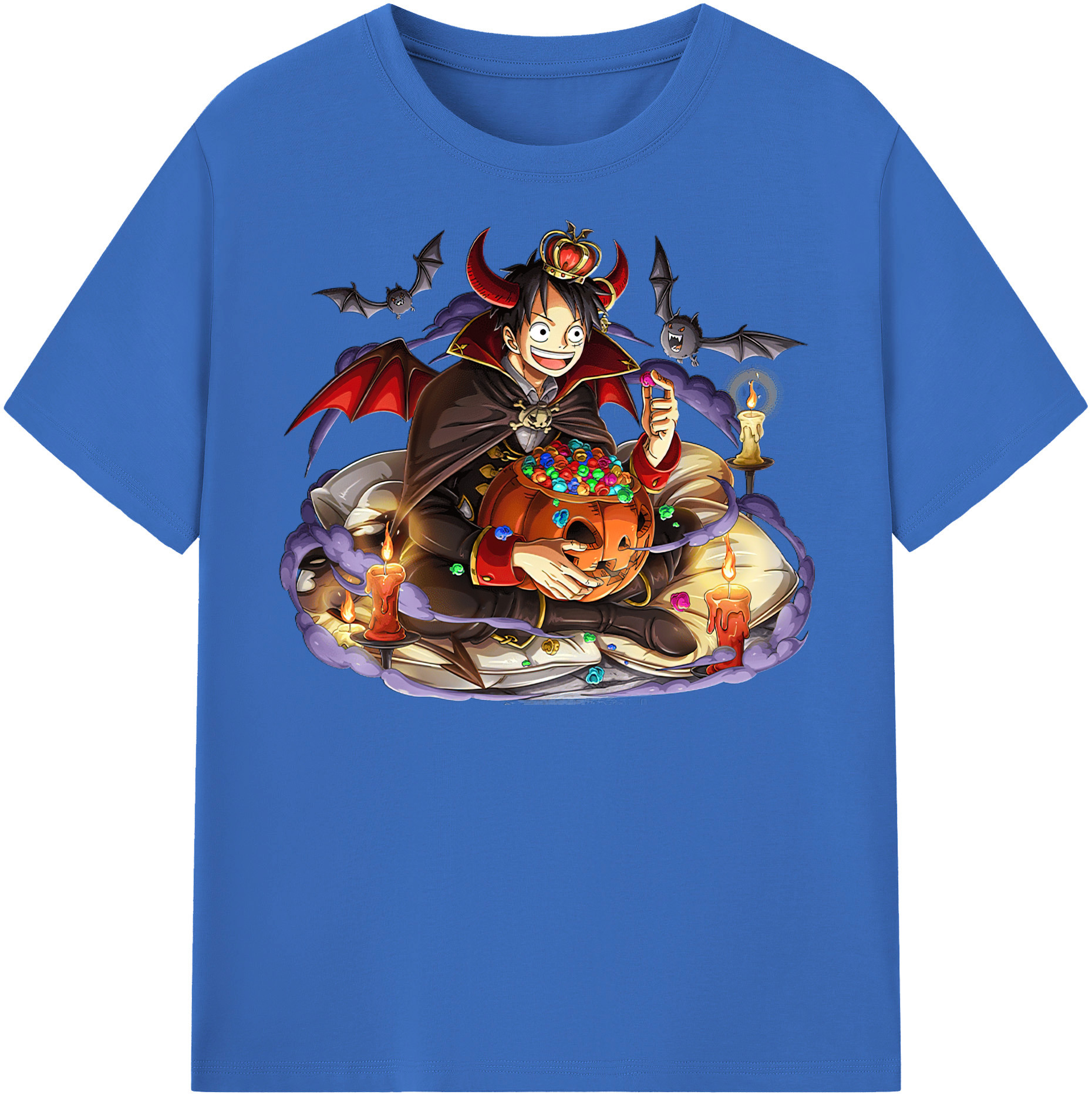 ワンピース モンキー・D・ルフィ ONE PIECE Monkey D. Luffy 綿100％半袖Tシャツ（フロントプリント）