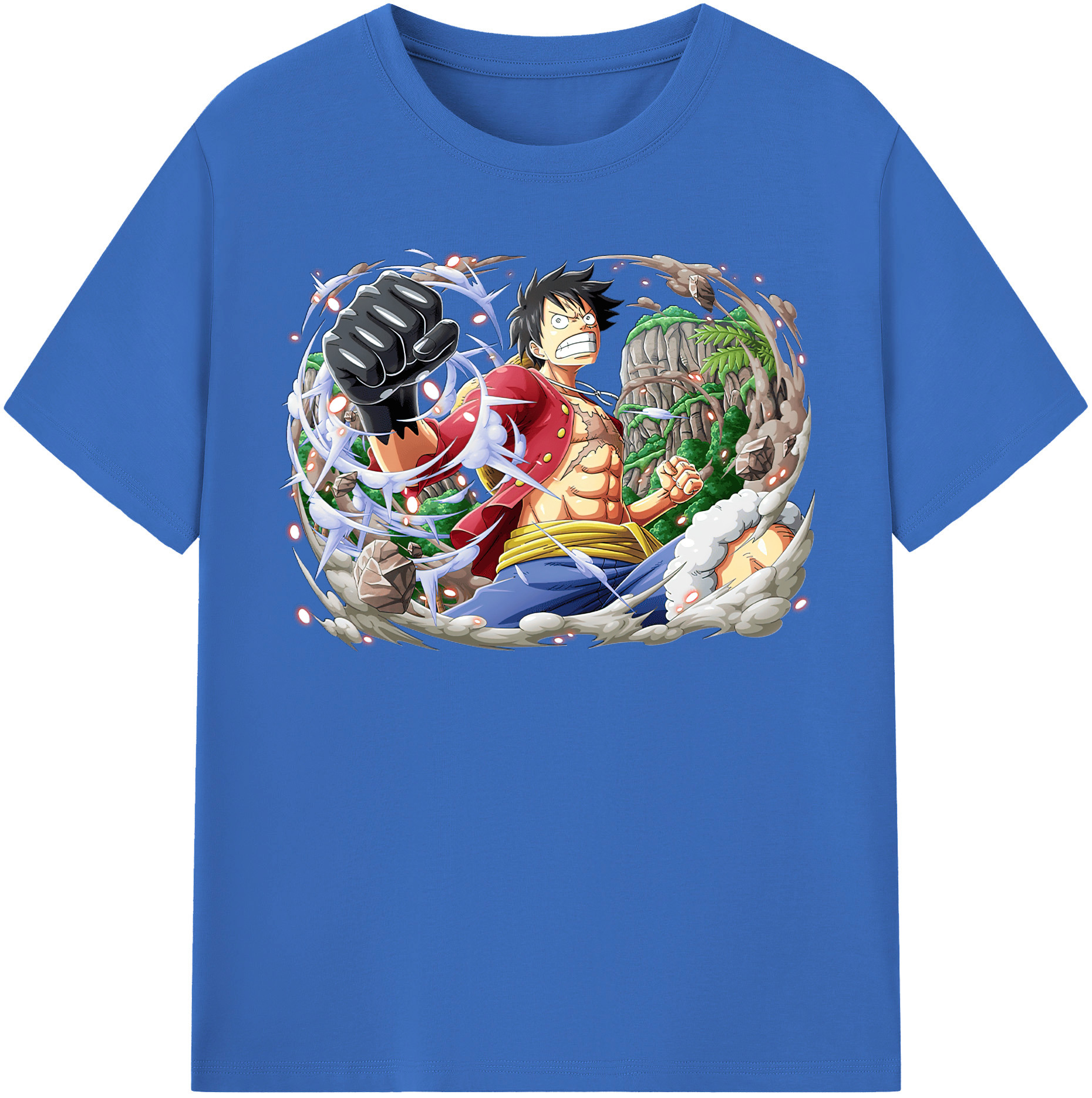 ワンピース モンキー・D・ルフィ ONE PIECE Monkey D. Luffy 綿100％半袖Tシャツ（フロントプリント）