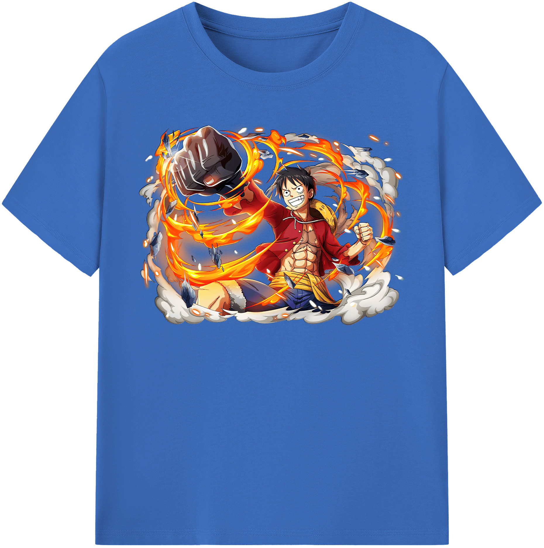 ワンピース モンキー・D・ルフィ ONE PIECE Monkey D. Luffy 綿100％半袖Tシャツ（フロントプリント）