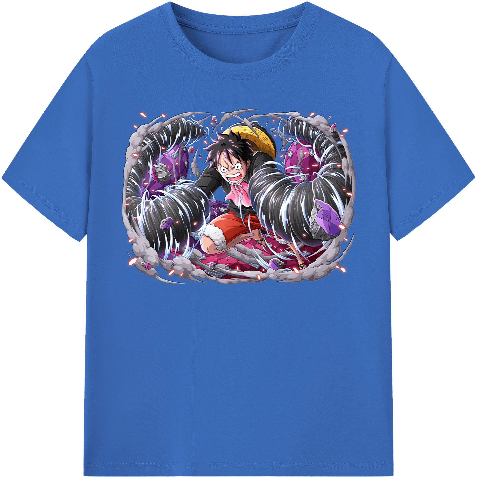 ワンピース モンキー・D・ルフィ ONE PIECE Monkey D. Luffy 綿100％半袖Tシャツ（フロントプリント）