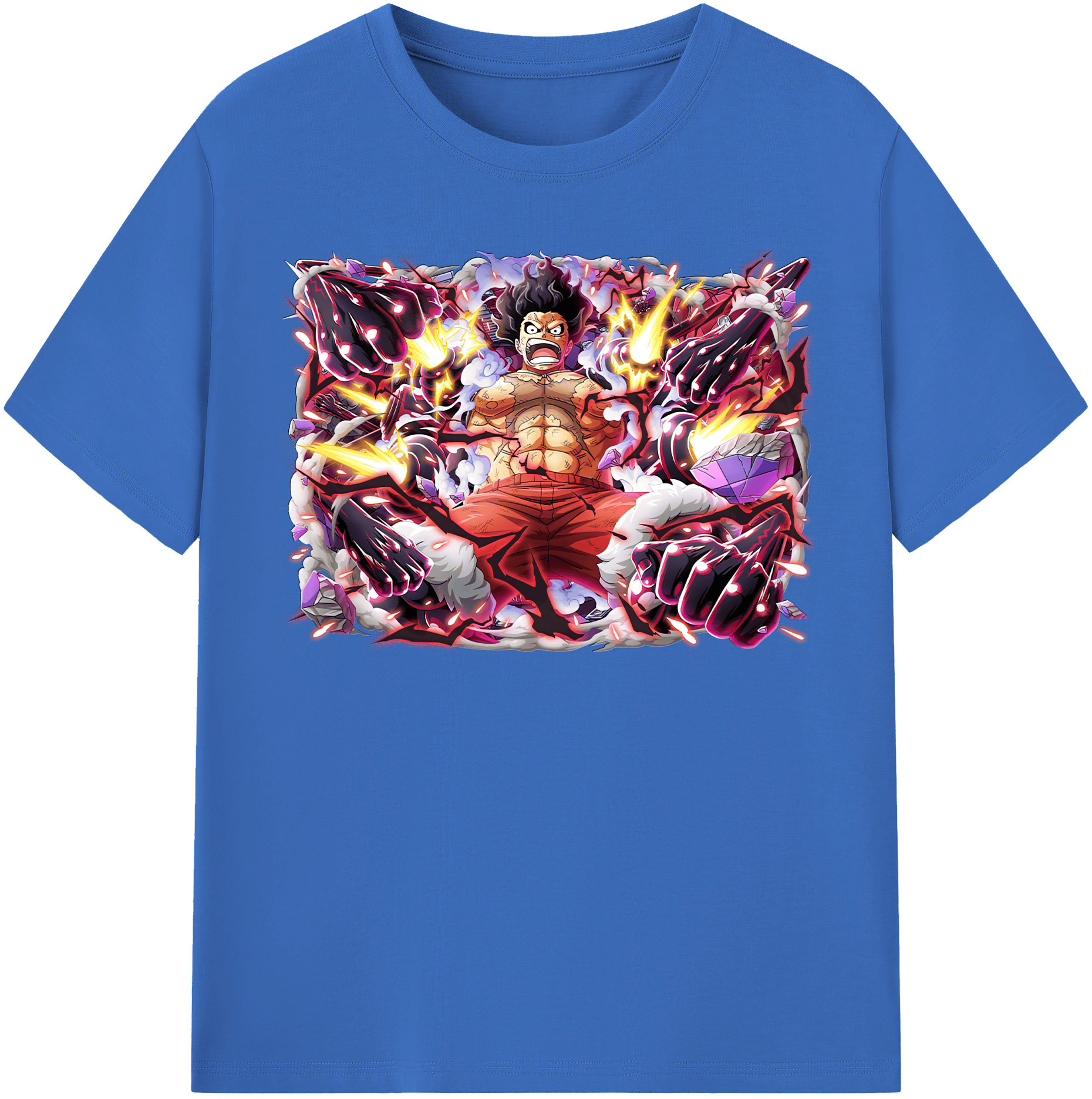 ワンピース モンキー・D・ルフィ ONE PIECE Monkey D. Luffy 綿100％半袖Tシャツ（フロントプリント）