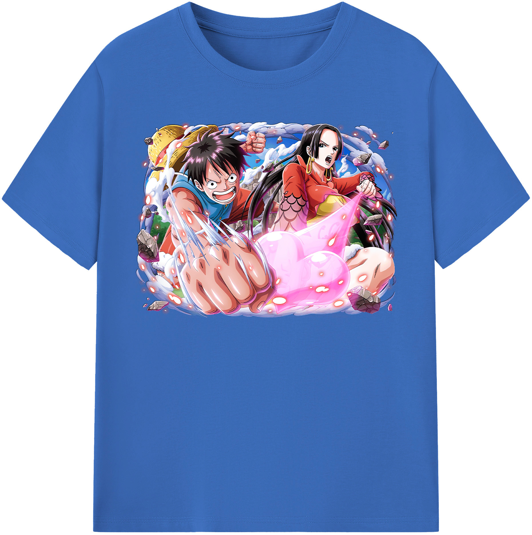 ワンピース モンキー・D・ルフィ ONE PIECE Monkey D. Luffy 綿100％半袖Tシャツ（フロントプリント）