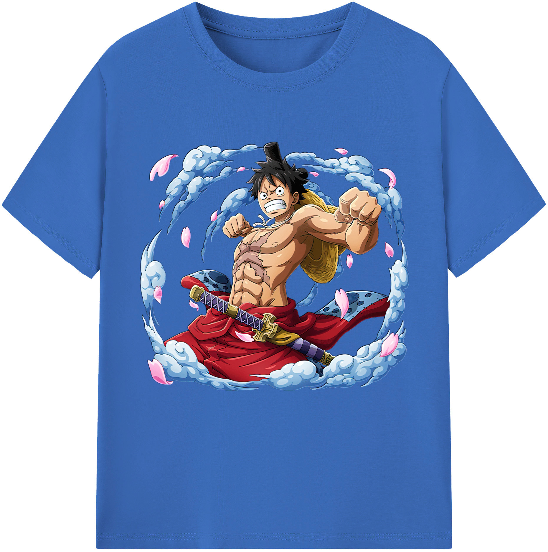 ワンピース モンキー・D・ルフィ ONE PIECE Monkey D. Luffy 綿100％半袖Tシャツ（フロントプリント）