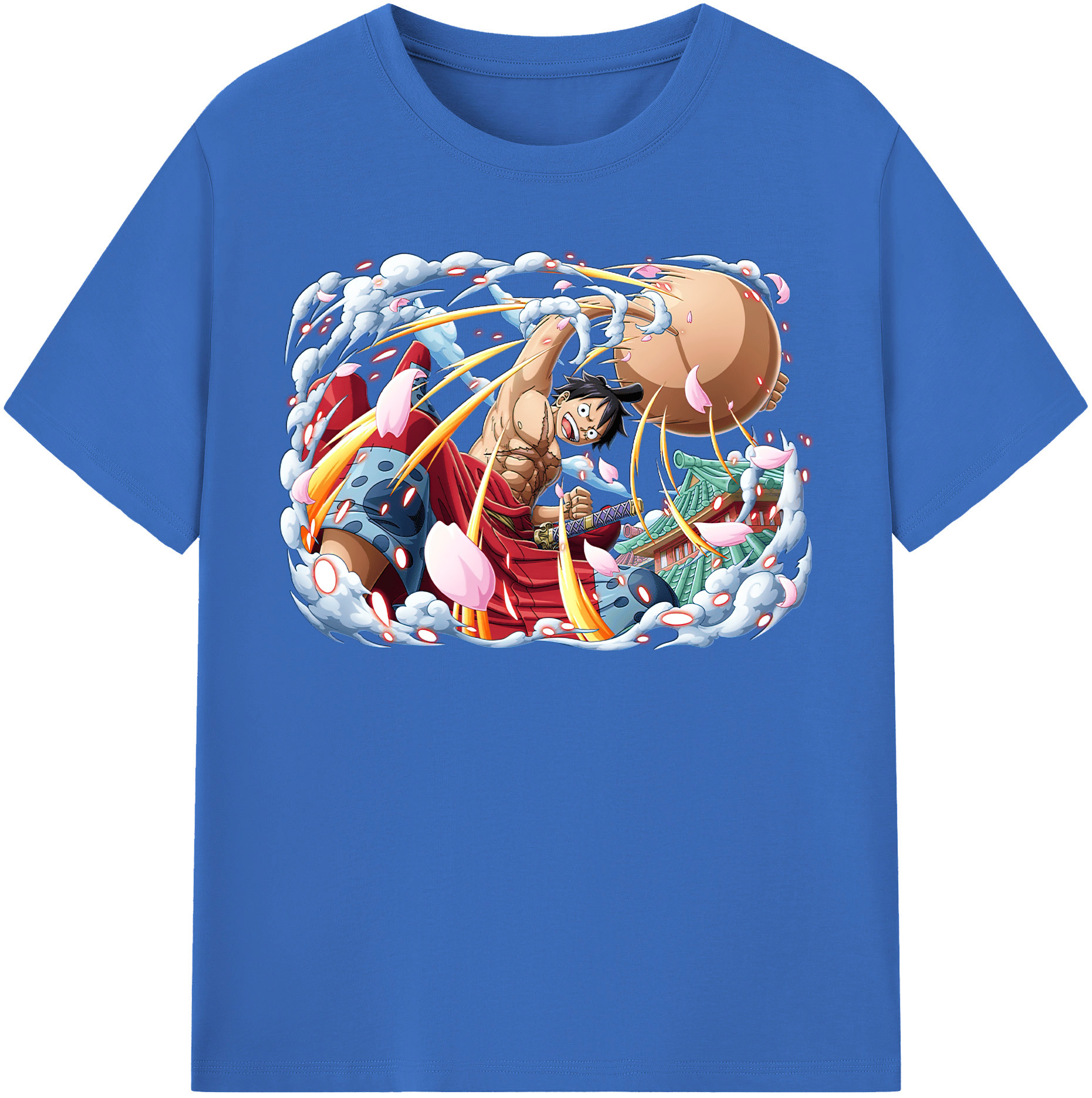 ワンピース モンキー・D・ルフィ ONE PIECE Monkey D. Luffy 綿100％半袖Tシャツ（フロントプリント）