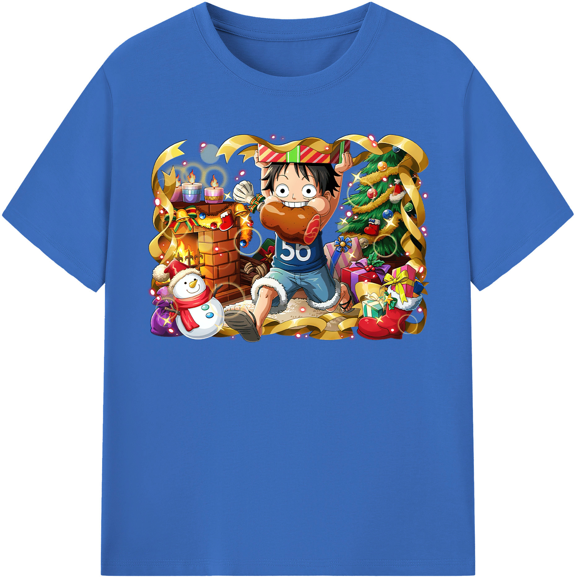 ワンピース モンキー・D・ルフィ ONE PIECE Monkey D. Luffy 綿100％半袖Tシャツ（フロントプリント）
