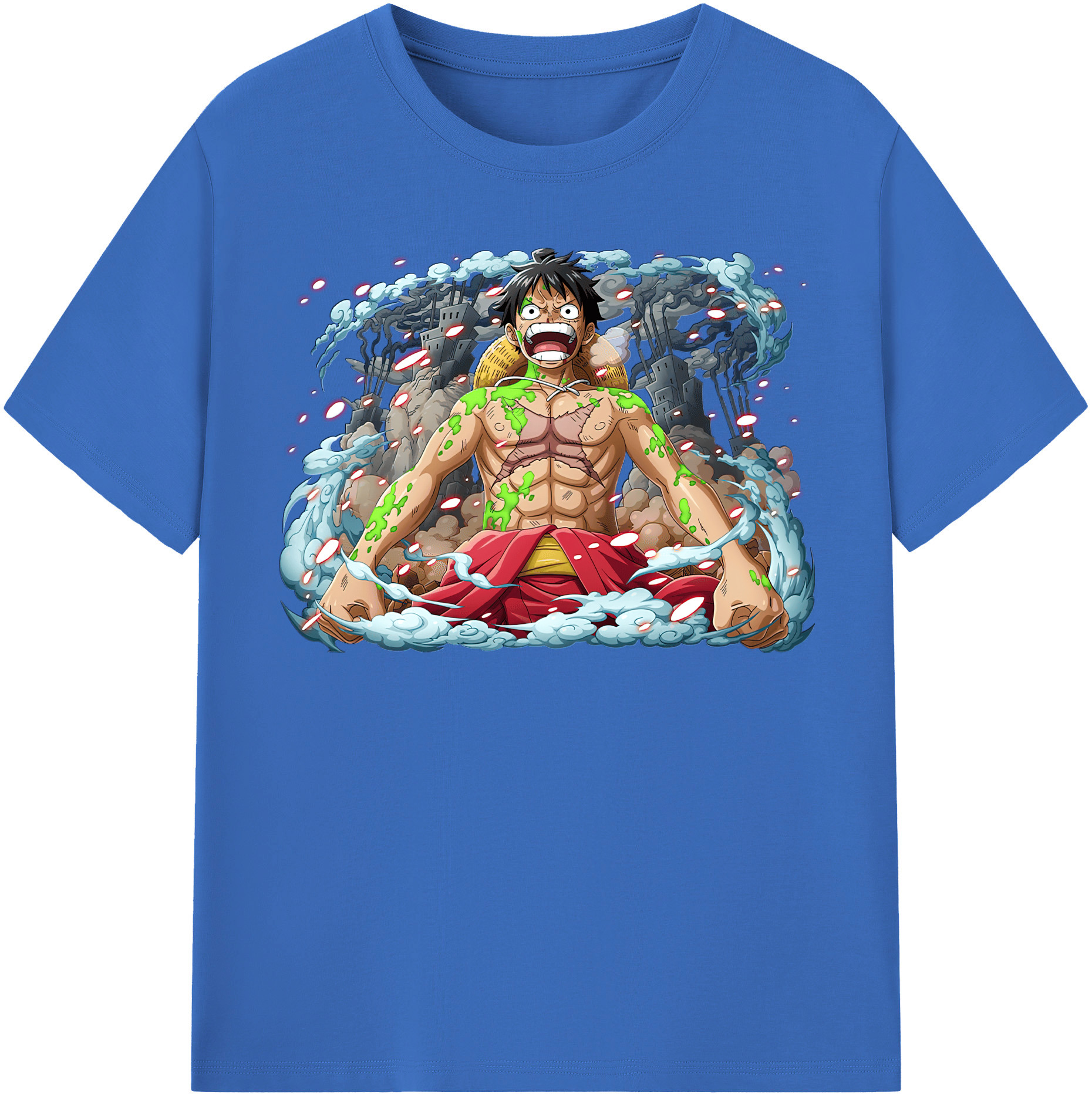 ワンピース モンキー・D・ルフィ ONE PIECE Monkey D. Luffy 綿100％半袖Tシャツ（フロントプリント）