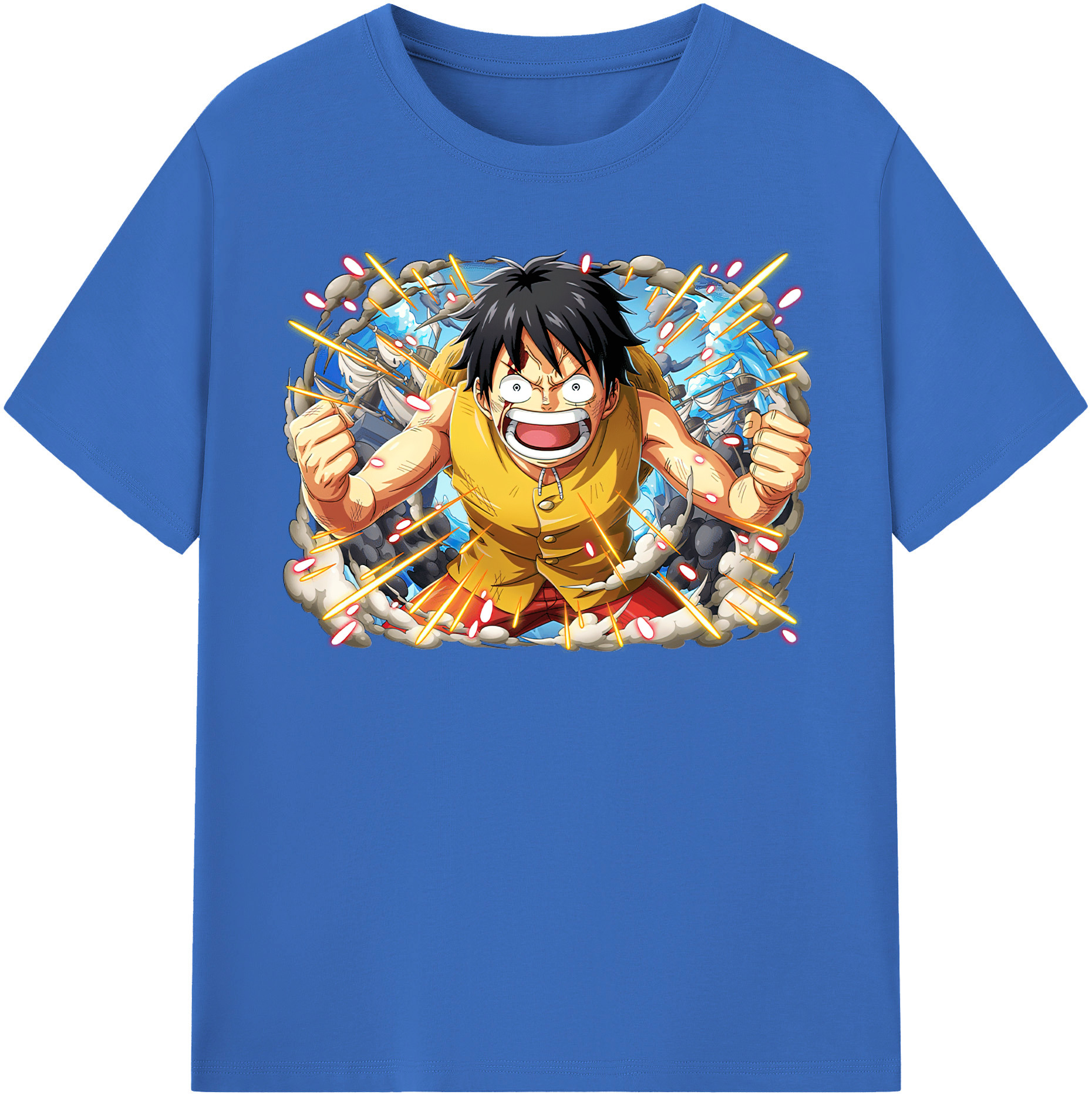 ワンピース モンキー・D・ルフィ ONE PIECE Monkey D. Luffy 綿100％半袖Tシャツ（フロントプリント）