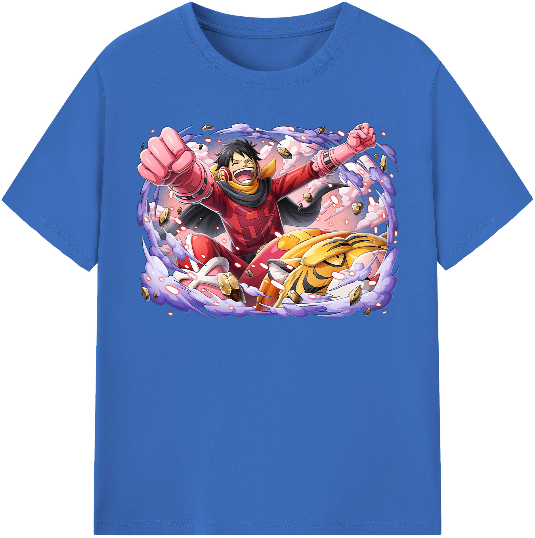ワンピース モンキー・D・ルフィ ONE PIECE Monkey D. Luffy 綿100％半袖Tシャツ（フロントプリント）