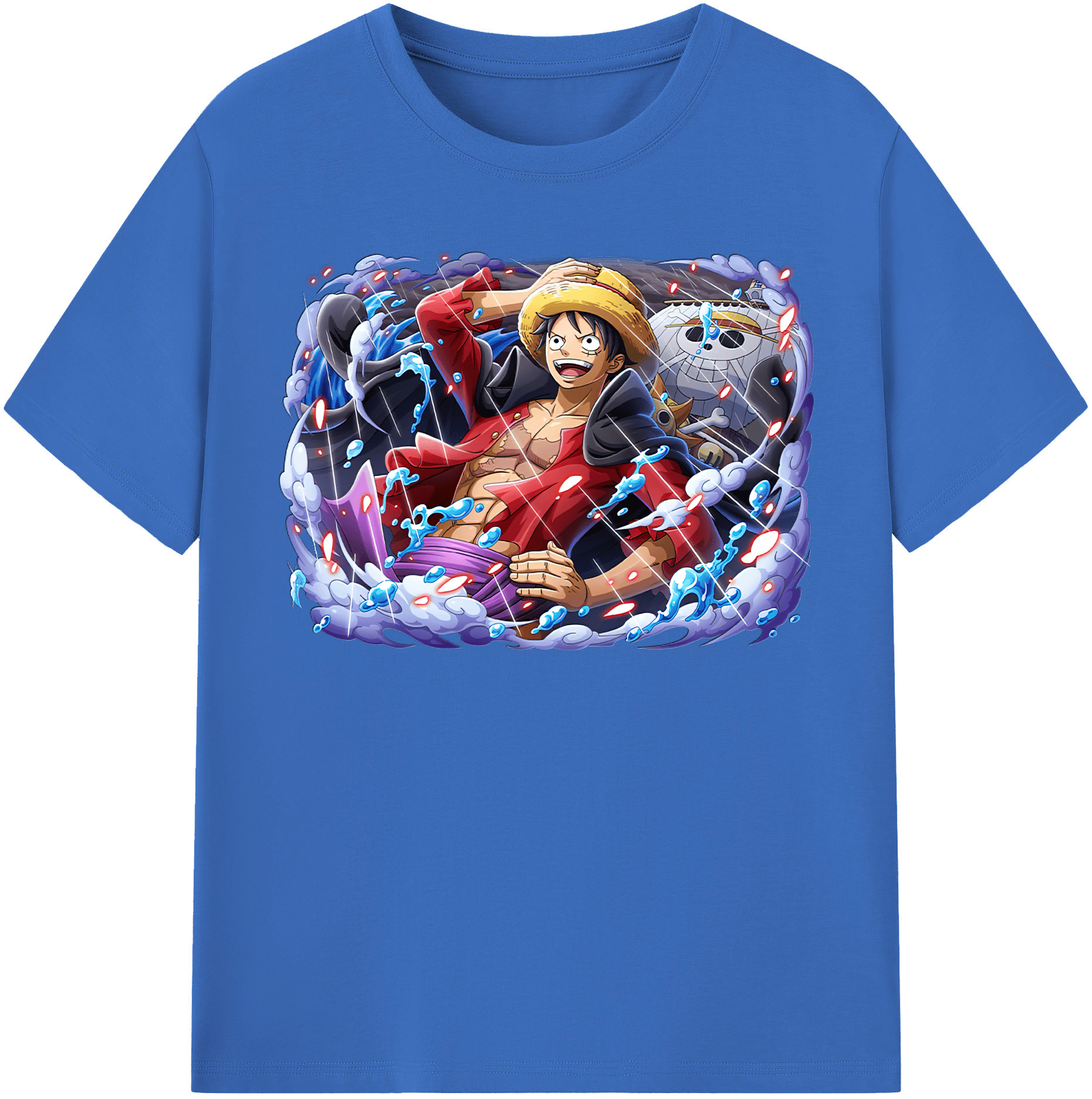 ワンピース モンキー・D・ルフィ ONE PIECE Monkey D. Luffy 綿100％半袖Tシャツ（フロントプリント）