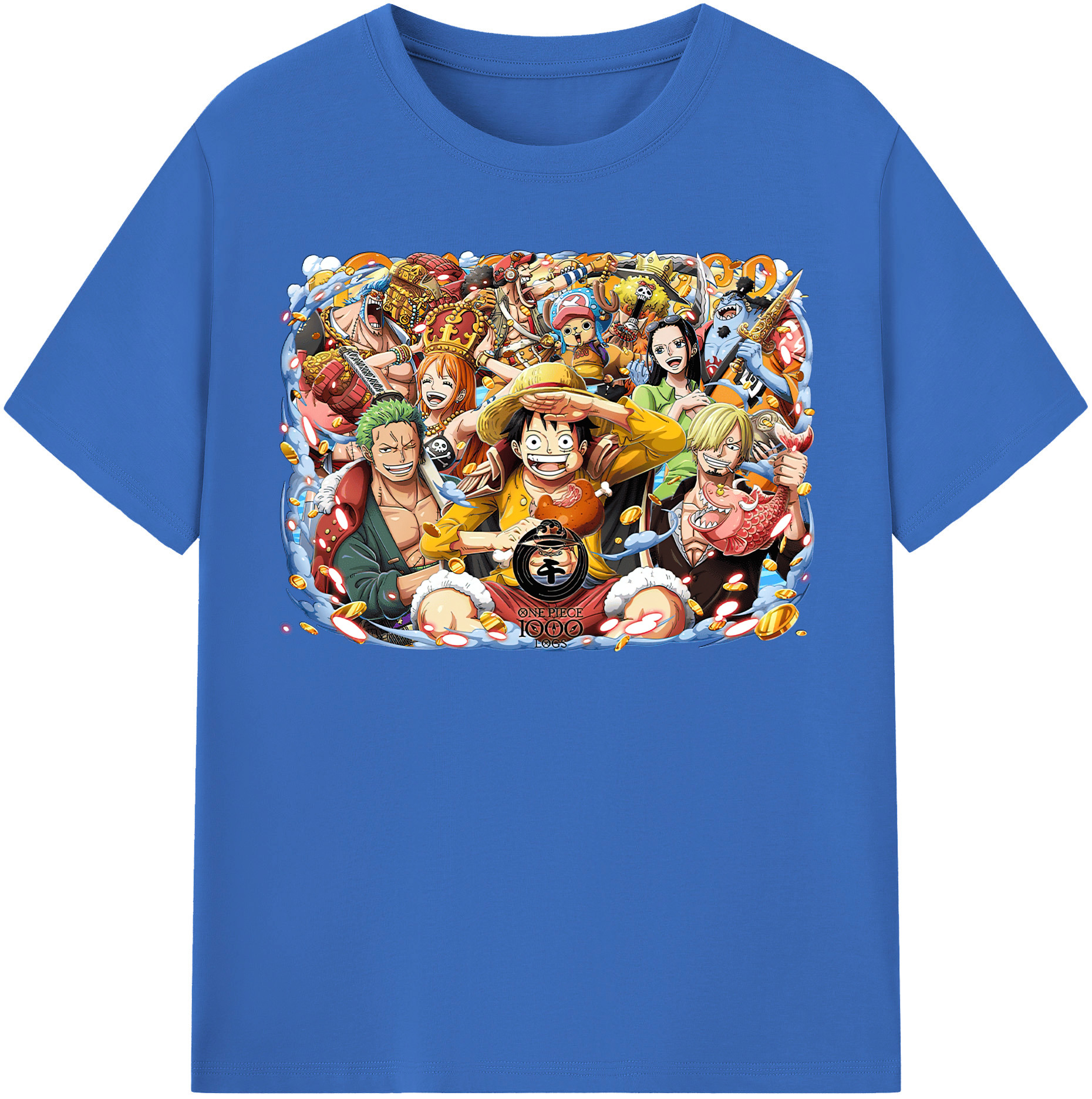 ワンピース モンキー・D・ルフィ ONE PIECE Monkey D. Luffy 綿100％半袖Tシャツ（フロントプリント）
