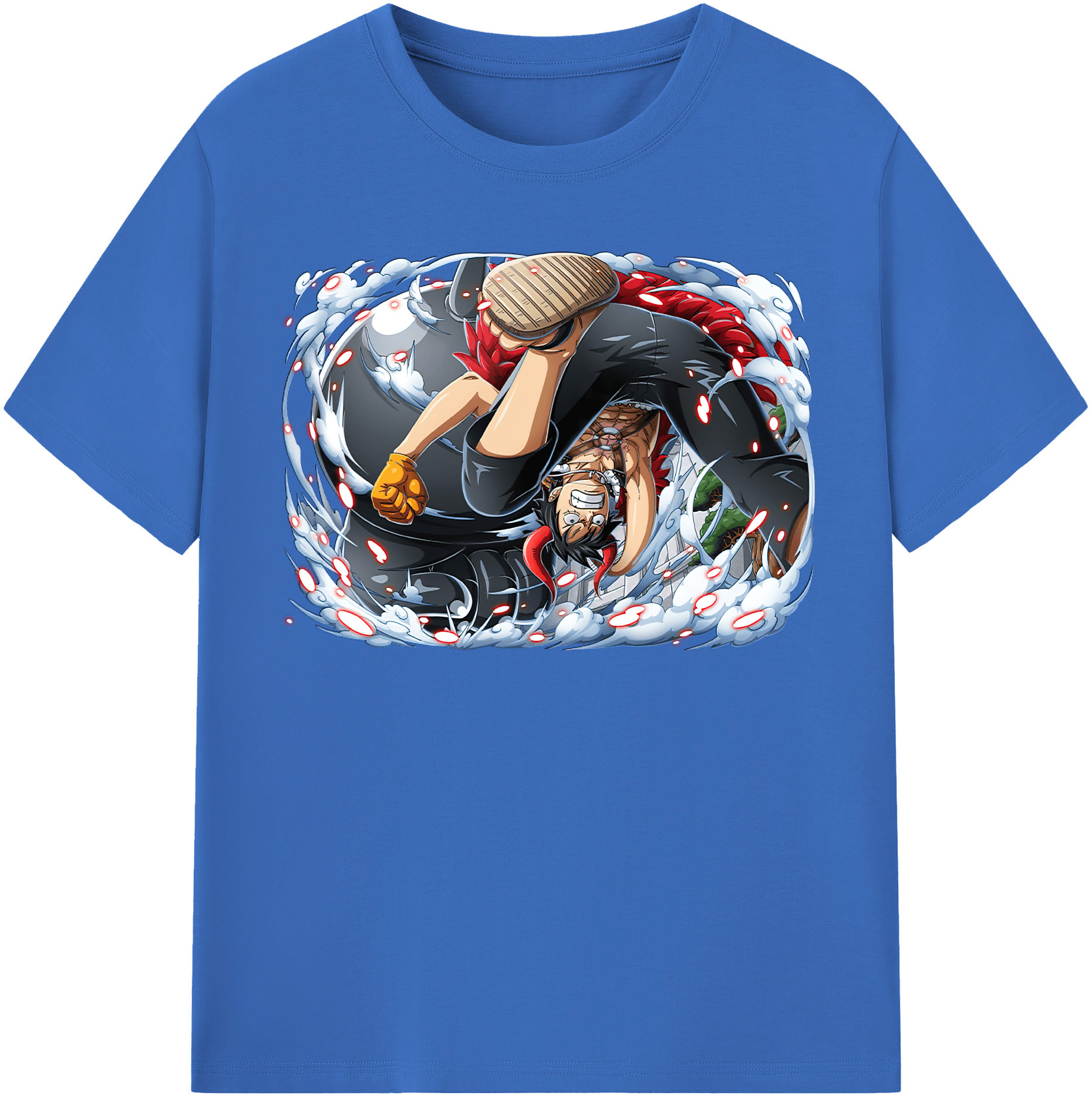 ワンピース モンキー・D・ルフィ ONE PIECE Monkey D. Luffy 綿100％半袖Tシャツ（フロントプリント）