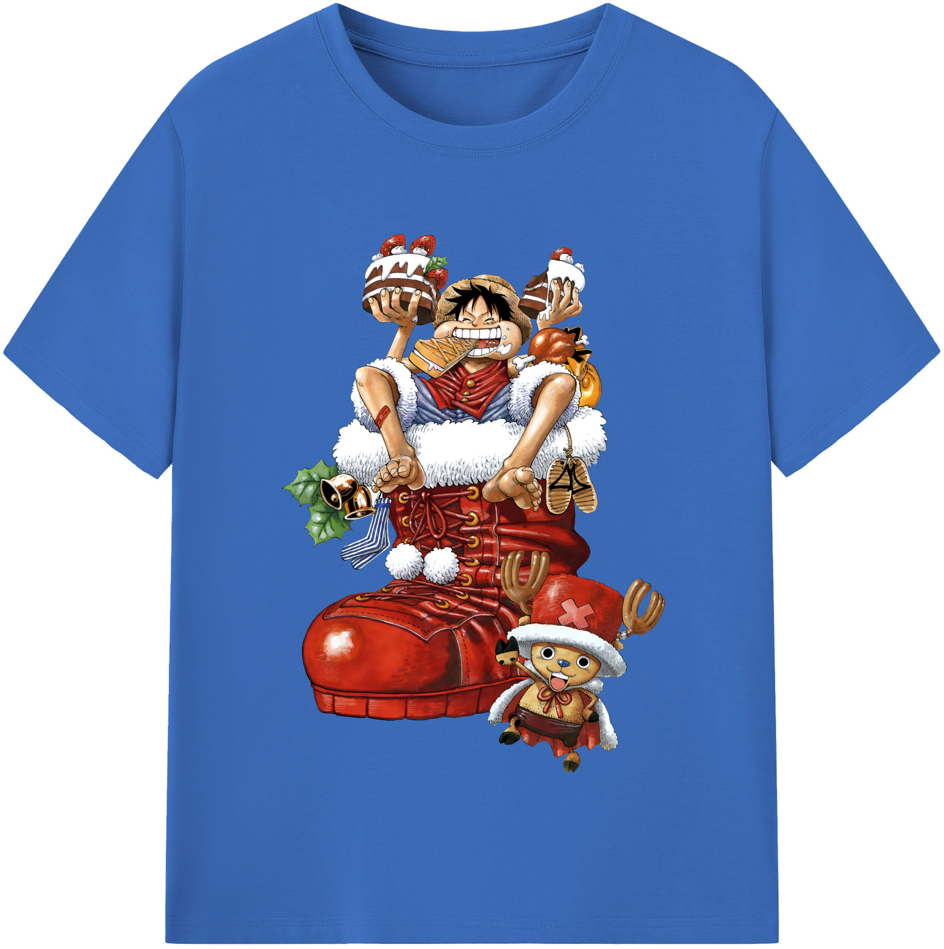 ワンピース モンキー・D・ルフィ ONE PIECE Monkey D. Luffy 綿100％半袖Tシャツ（フロントプリント）