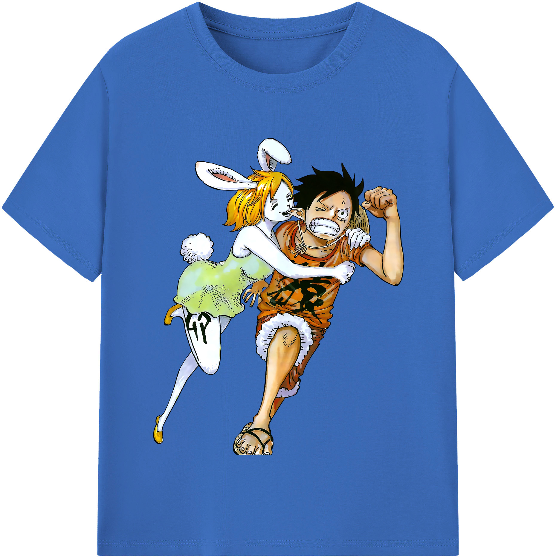 ワンピース モンキー・D・ルフィ ONE PIECE Monkey D. Luffy 綿100％半袖Tシャツ（フロントプリント）