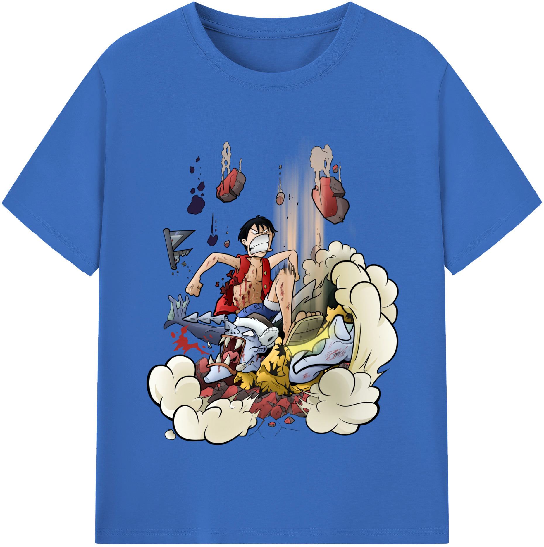ワンピース モンキー・D・ルフィ ONE PIECE Monkey D. Luffy 綿100％半袖Tシャツ（フロントプリント）