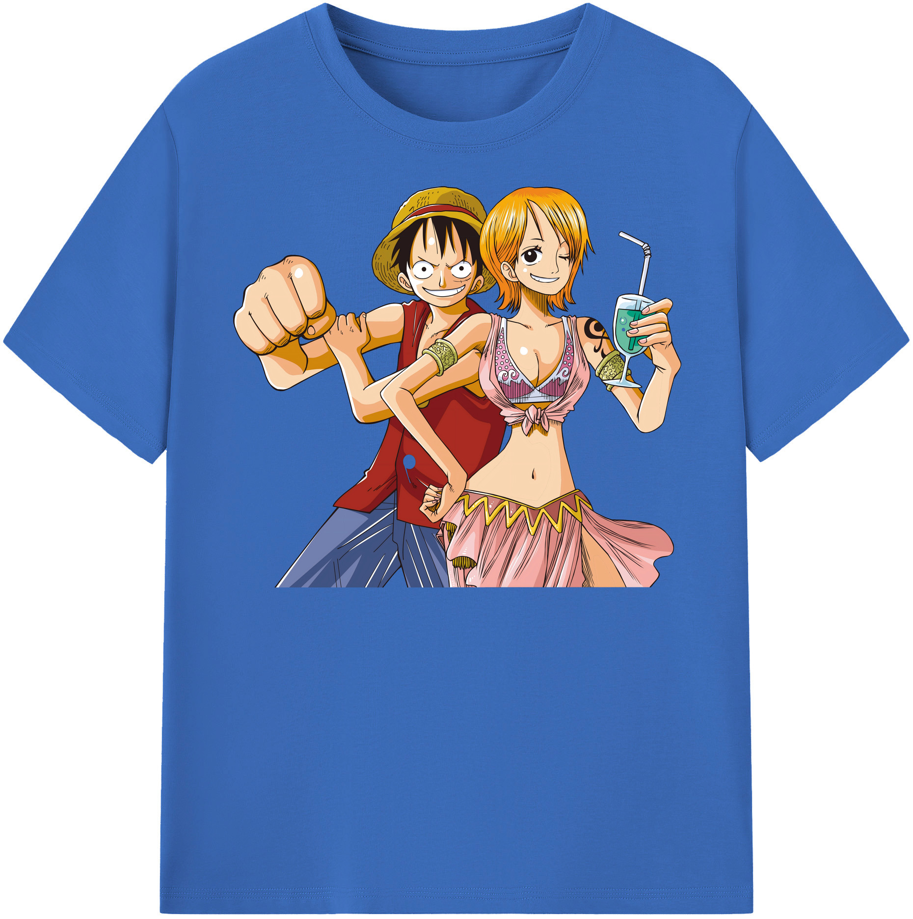 ワンピース モンキー・D・ルフィ ONE PIECE Monkey D. Luffy 綿100％半袖Tシャツ（フロントプリント）