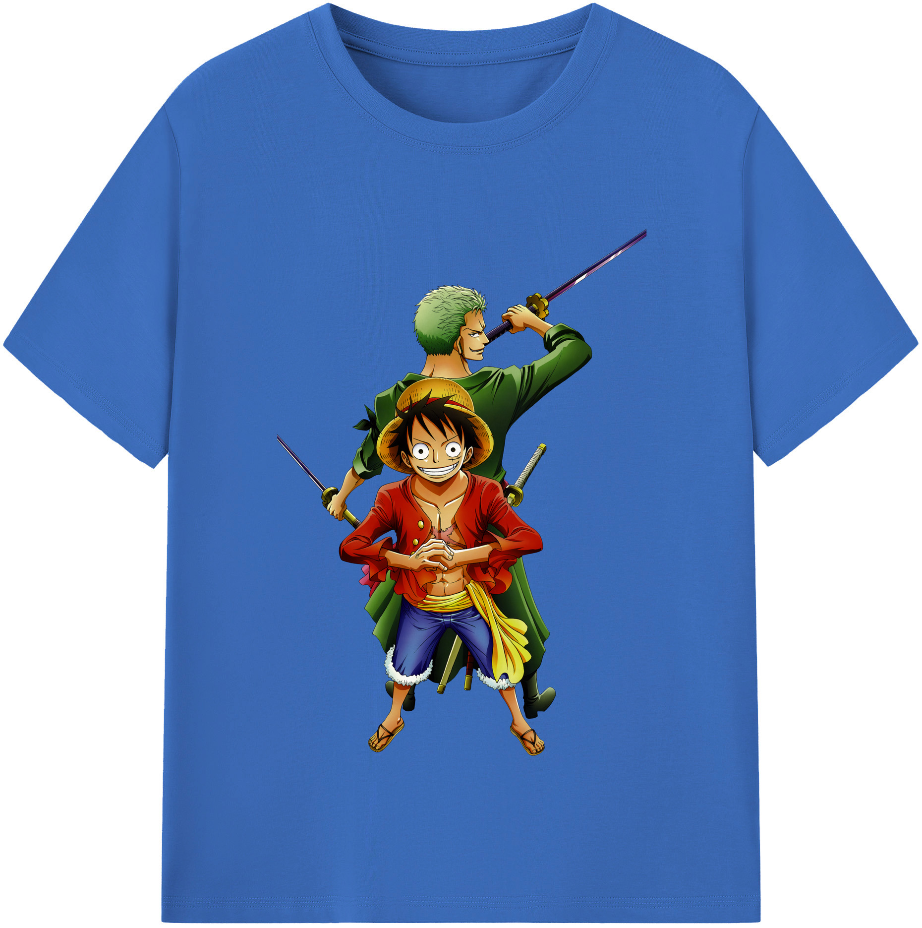 ワンピース モンキー・D・ルフィ ONE PIECE Monkey D. Luffy 綿100％半袖Tシャツ（フロントプリント）