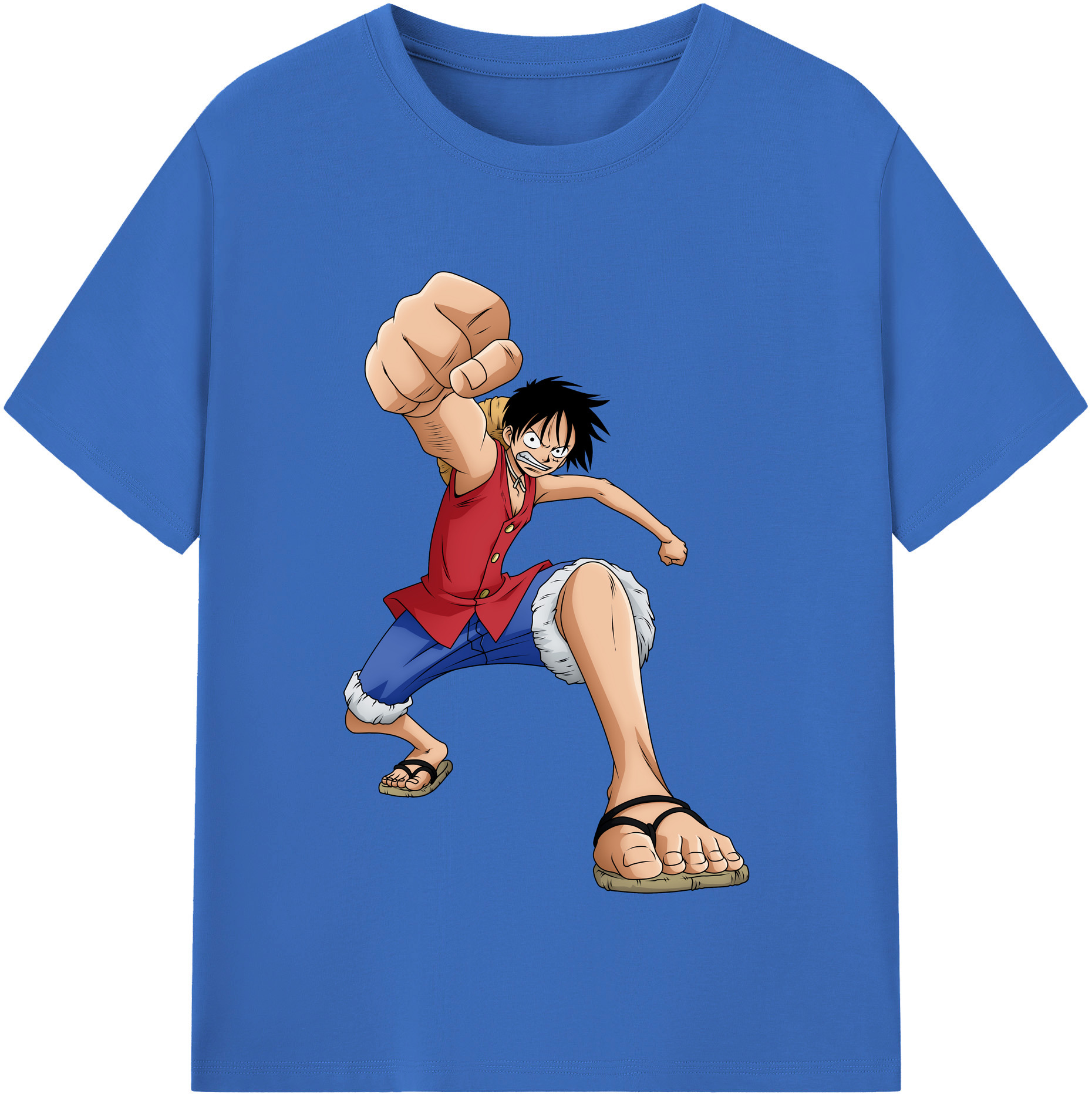 ワンピース モンキー・D・ルフィ ONE PIECE Monkey D. Luffy 綿100％半袖Tシャツ（フロントプリント）
