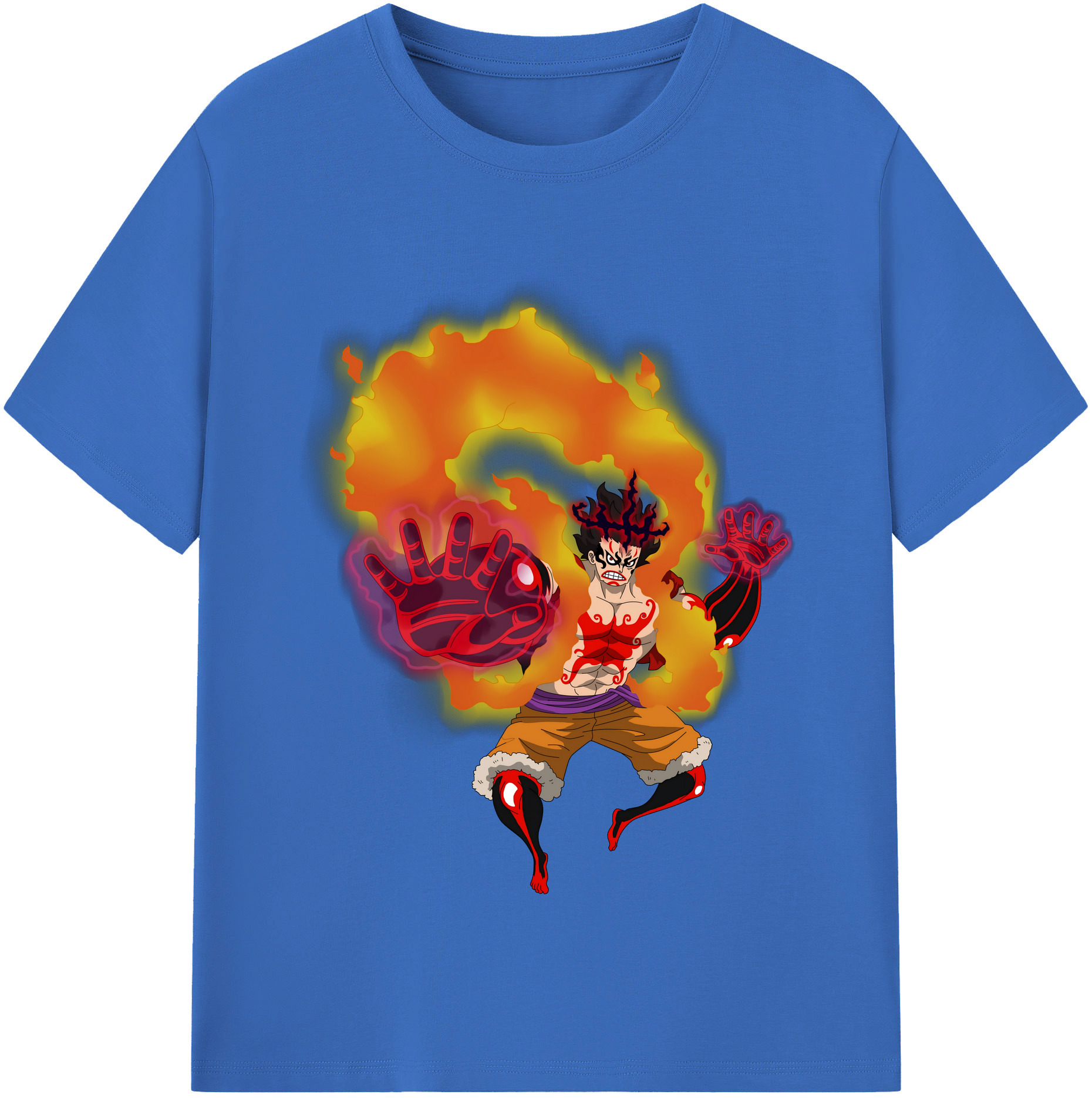 ワンピース モンキー・D・ルフィ ONE PIECE Monkey D. Luffy 綿100％半袖Tシャツ（フロントプリント）