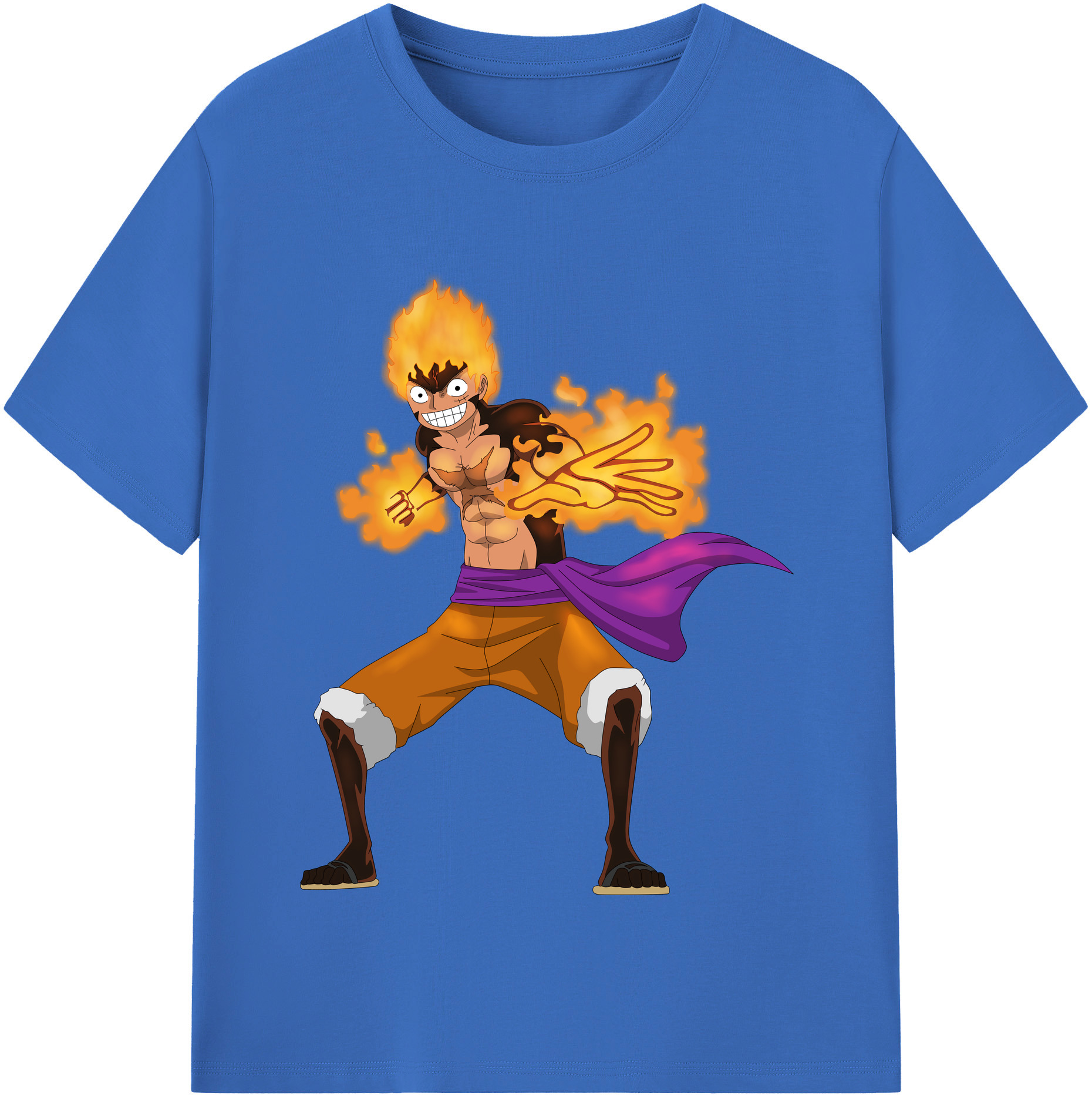 ワンピース モンキー・D・ルフィ ONE PIECE Monkey D. Luffy 綿100％半袖Tシャツ（フロントプリント）