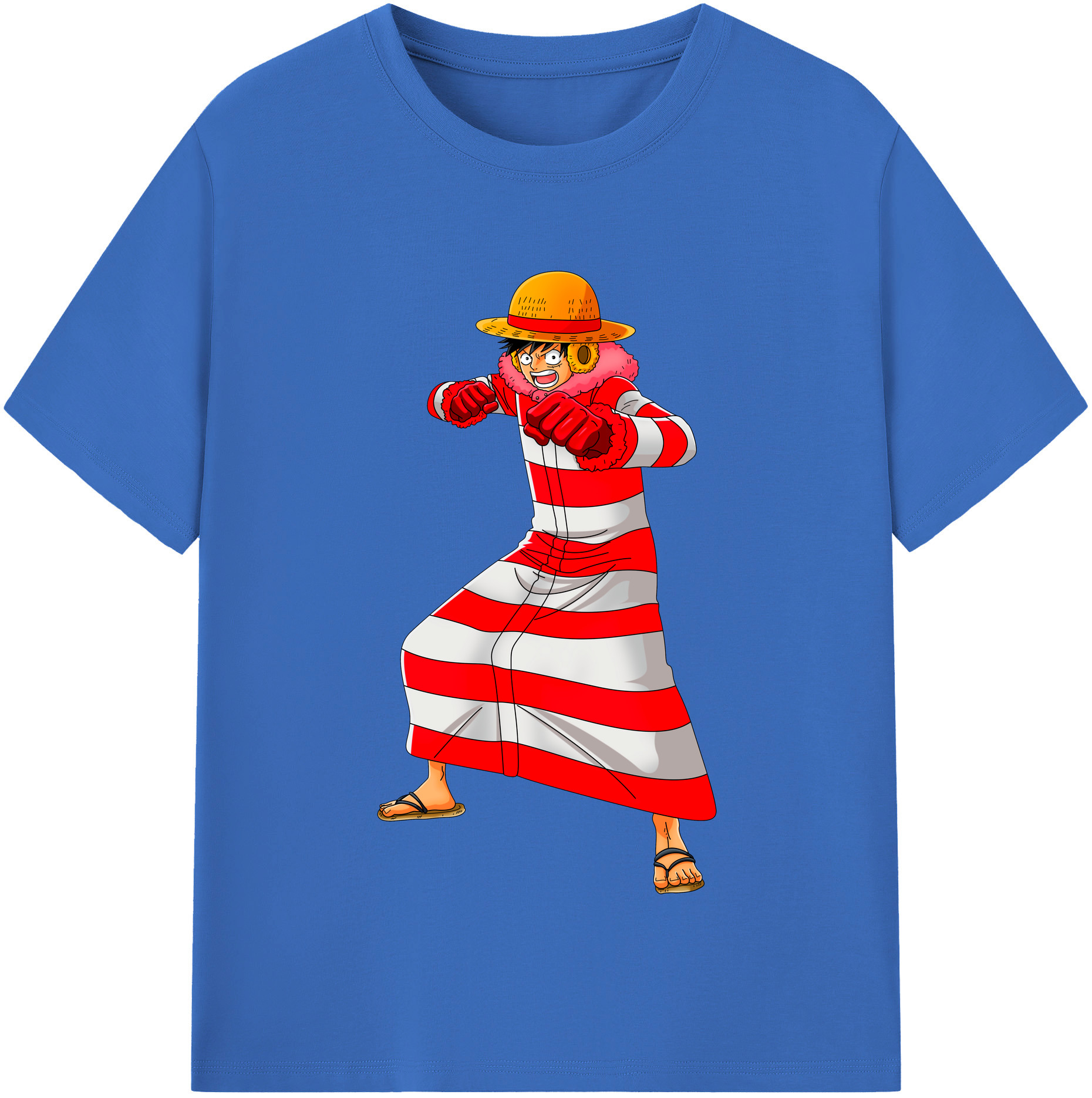 ワンピース モンキー・D・ルフィ ONE PIECE Monkey D. Luffy 綿100％半袖Tシャツ（フロントプリント）