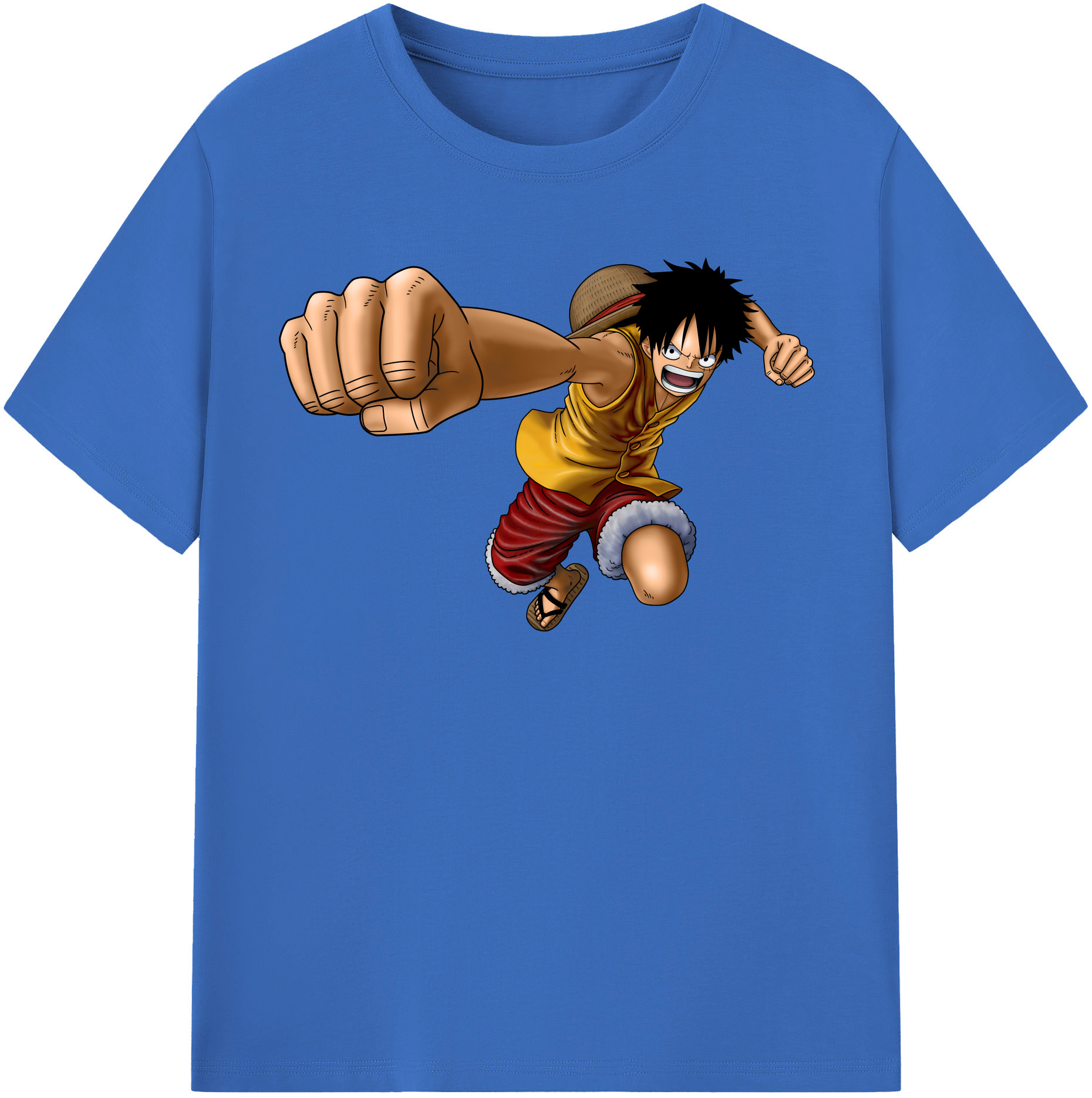 ワンピース モンキー・D・ルフィ ONE PIECE Monkey D. Luffy 綿100％半袖Tシャツ（フロントプリント）