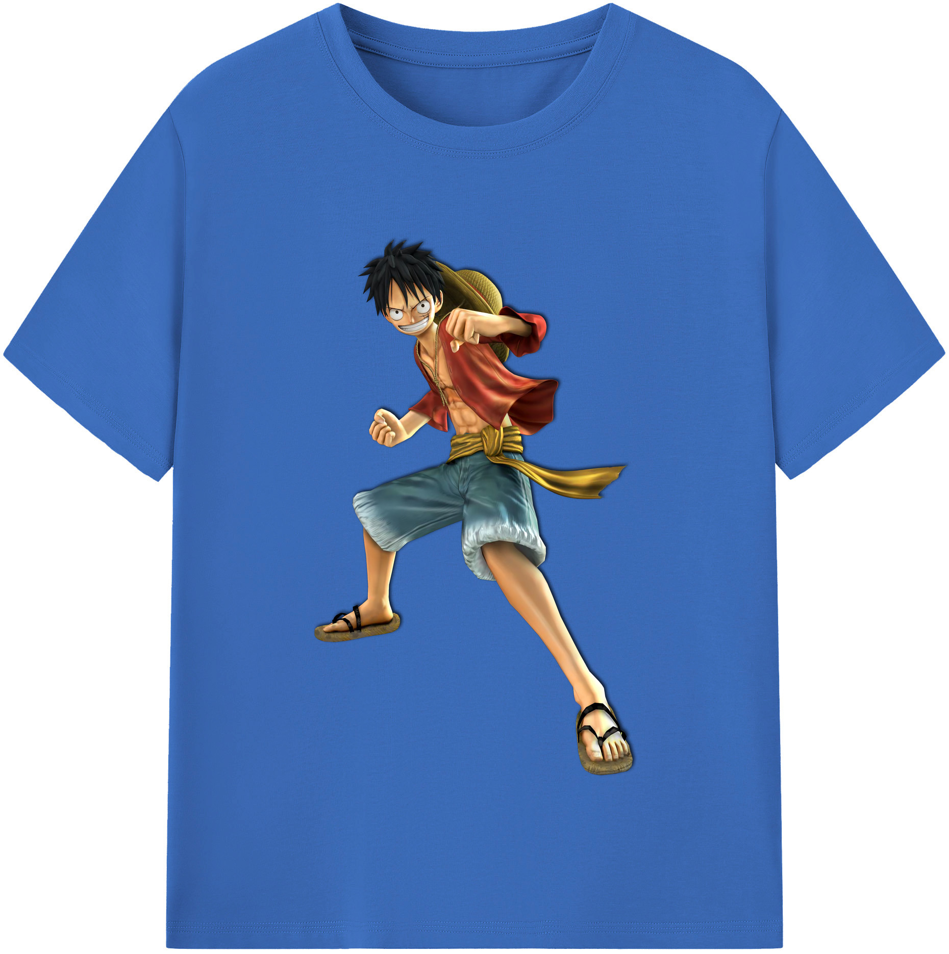 ワンピース モンキー・D・ルフィ ONE PIECE Monkey D. Luffy 綿100％半袖Tシャツ（フロントプリント）