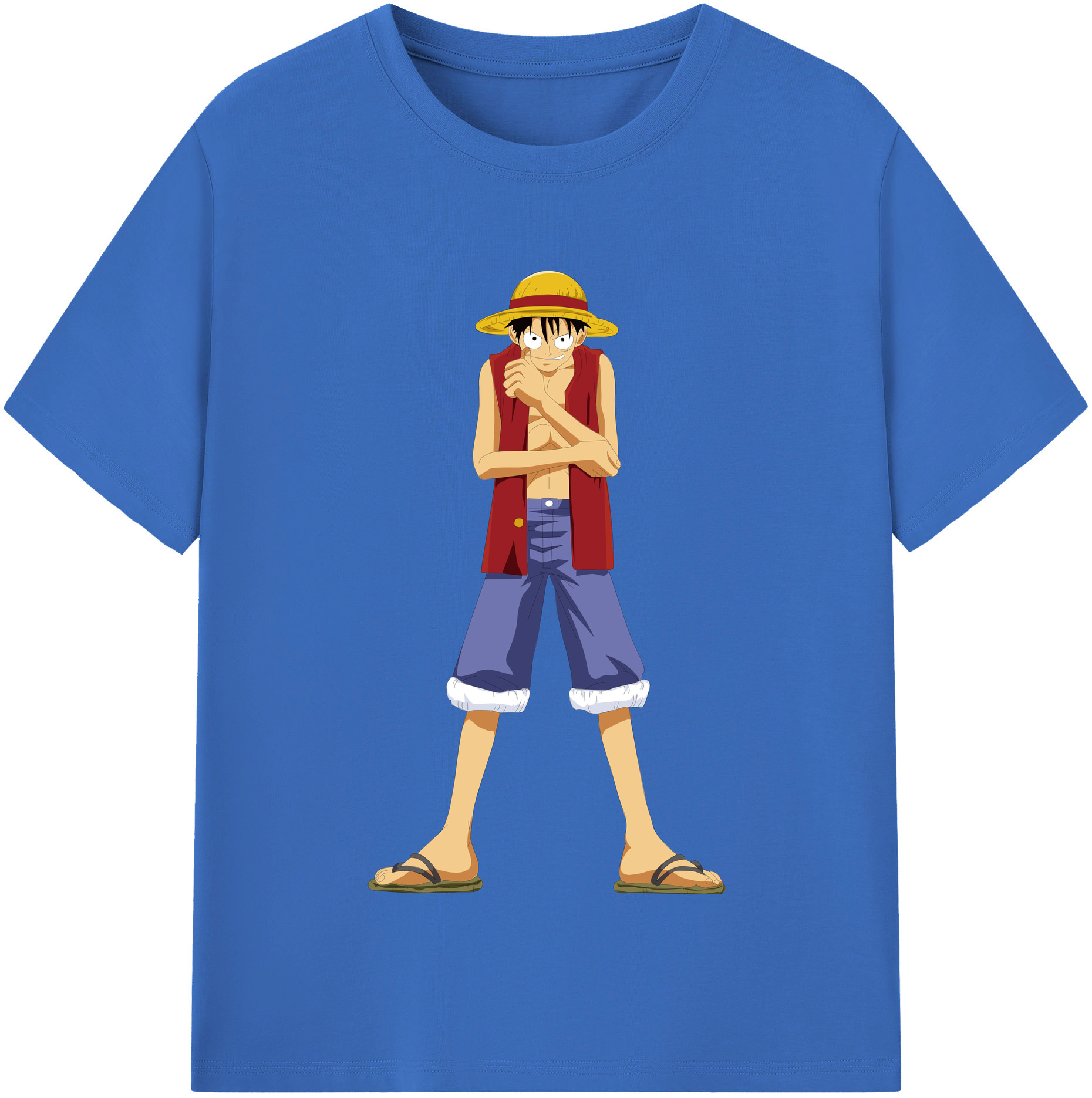 ワンピース モンキー・D・ルフィ ONE PIECE Monkey D. Luffy 綿100％半袖Tシャツ（フロントプリント）