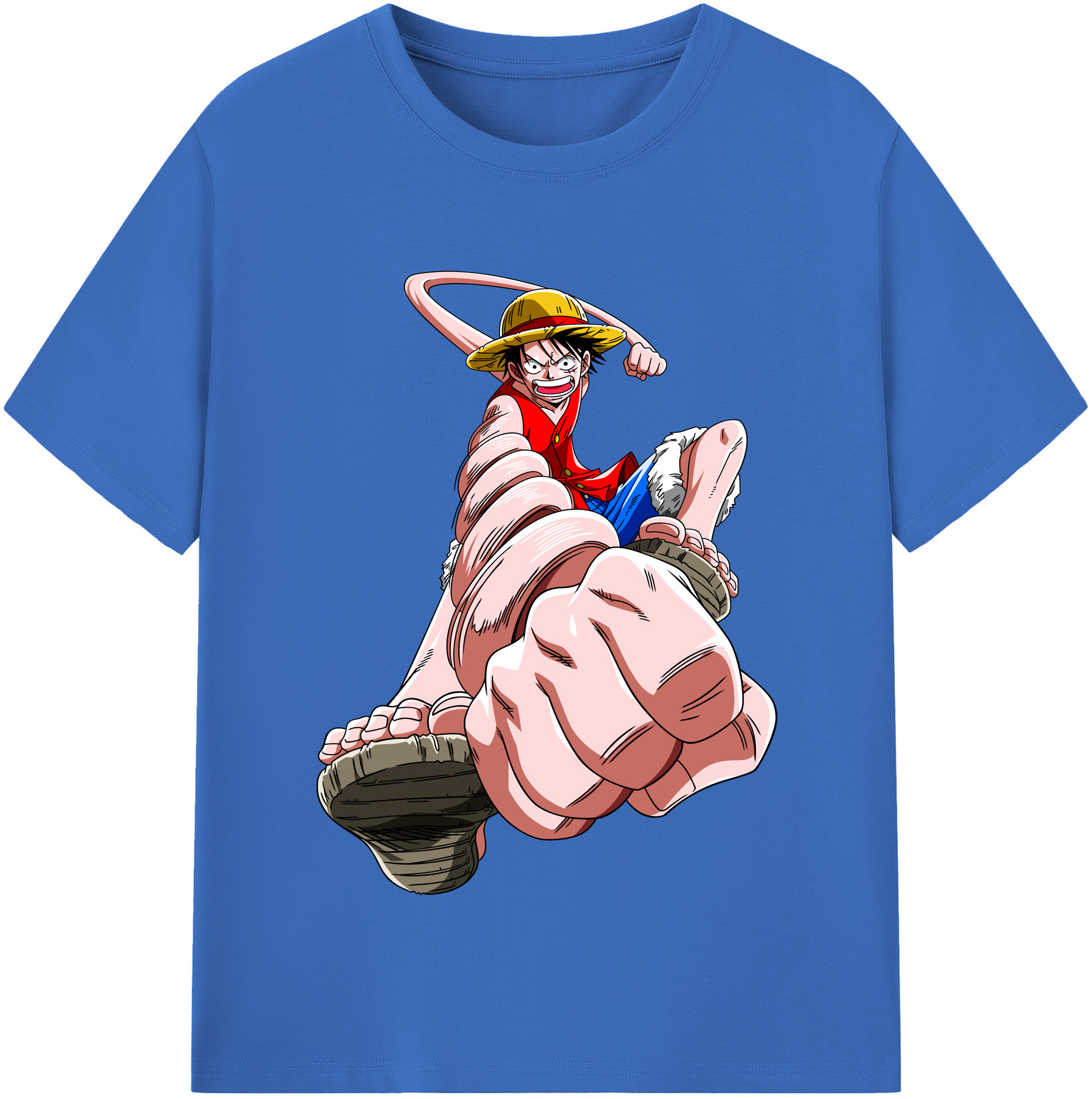 ワンピース モンキー・D・ルフィ ONE PIECE Monkey D. Luffy 綿100％半袖Tシャツ（フロントプリント）