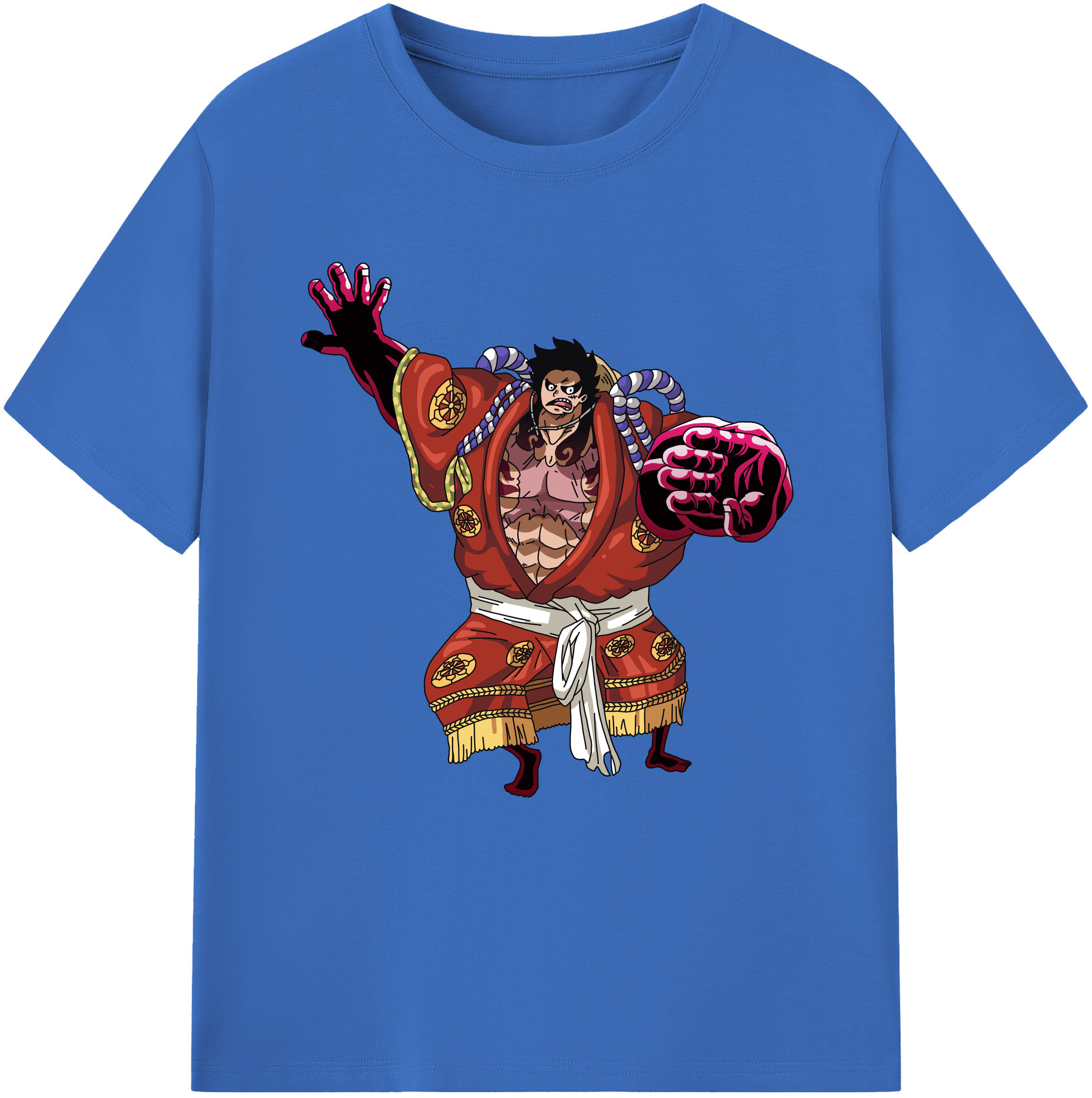 ワンピース モンキー・D・ルフィ ONE PIECE Monkey D. Luffy 綿100％半袖Tシャツ（フロントプリント）