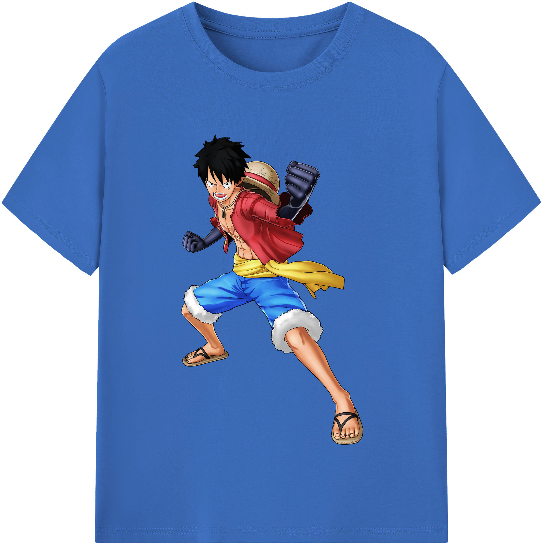 ワンピース モンキー・D・ルフィ ONE PIECE Monkey D. Luffy 綿100％半袖Tシャツ（フロントプリント）