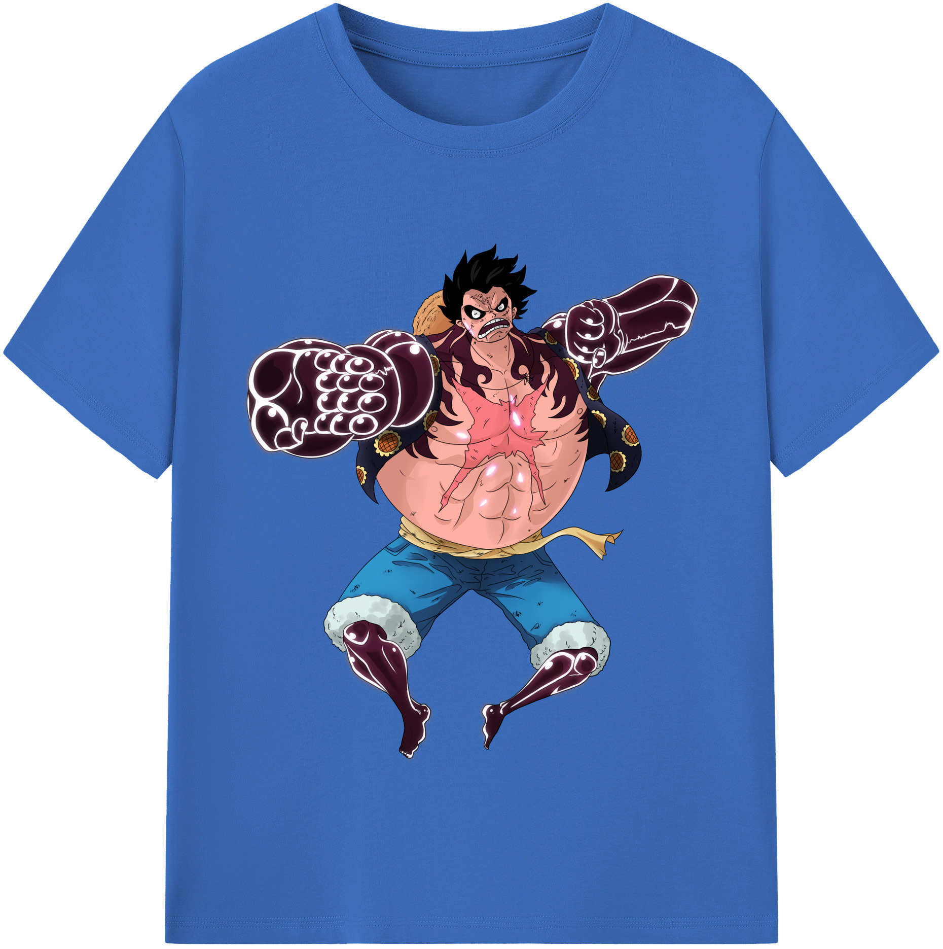 ワンピース モンキー・D・ルフィ ONE PIECE Monkey D. Luffy 綿100％半袖Tシャツ（フロントプリント）