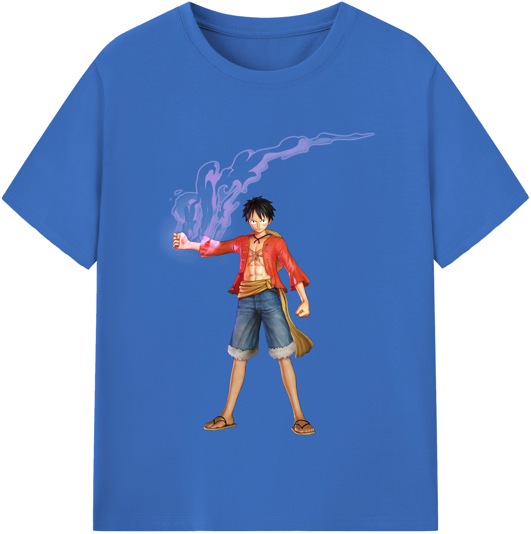 ワンピース モンキー・D・ルフィ ONE PIECE Monkey D. Luffy 綿100％半袖Tシャツ（フロントプリント）