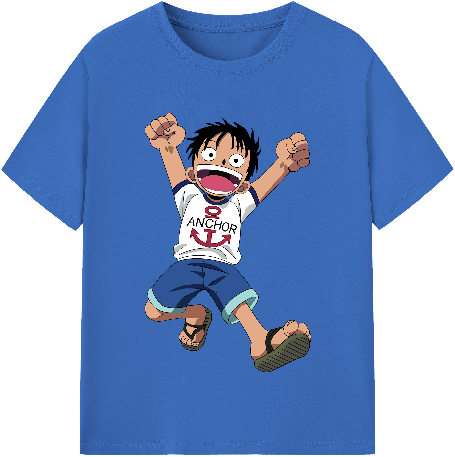 ワンピース モンキー・D・ルフィ ONE PIECE Monkey D. Luffy 綿100％半袖Tシャツ（フロントプリント）