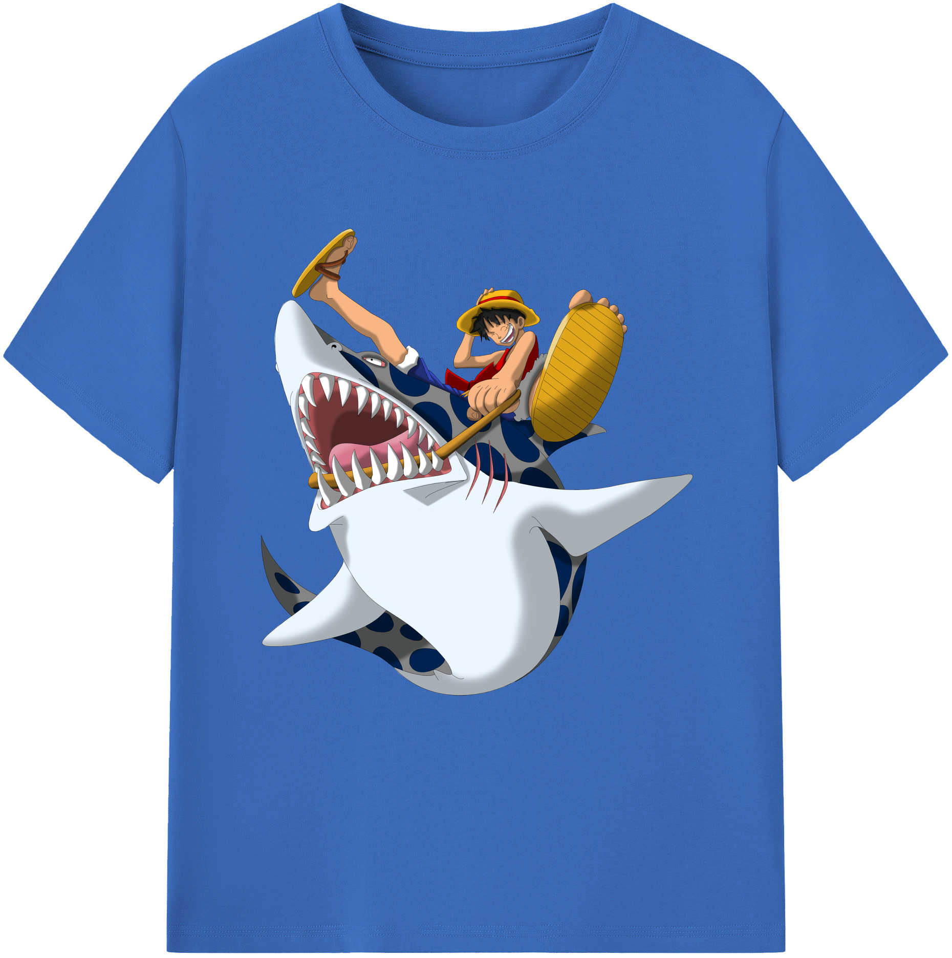 ワンピース モンキー・D・ルフィ ONE PIECE Monkey D. Luffy 綿100％半袖Tシャツ（フロントプリント）