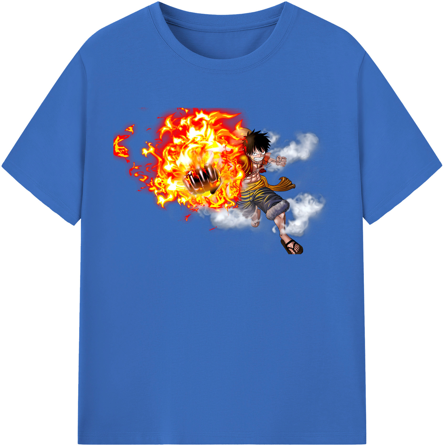 ワンピース モンキー・D・ルフィ ONE PIECE Monkey D. Luffy 綿100％半袖Tシャツ（フロントプリント）