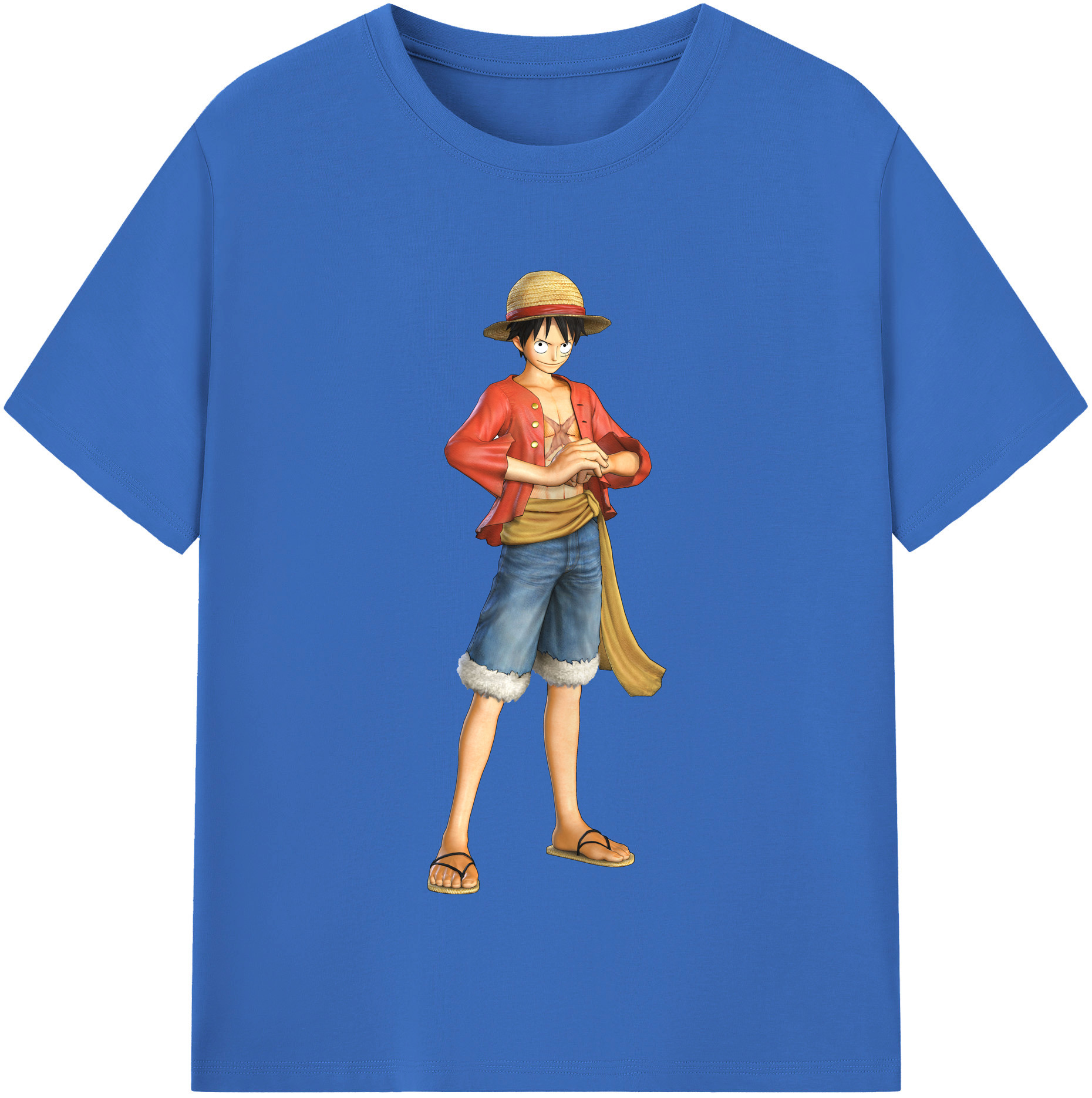 ワンピース モンキー・D・ルフィ ONE PIECE Monkey D. Luffy 綿100％半袖Tシャツ（フロントプリント）