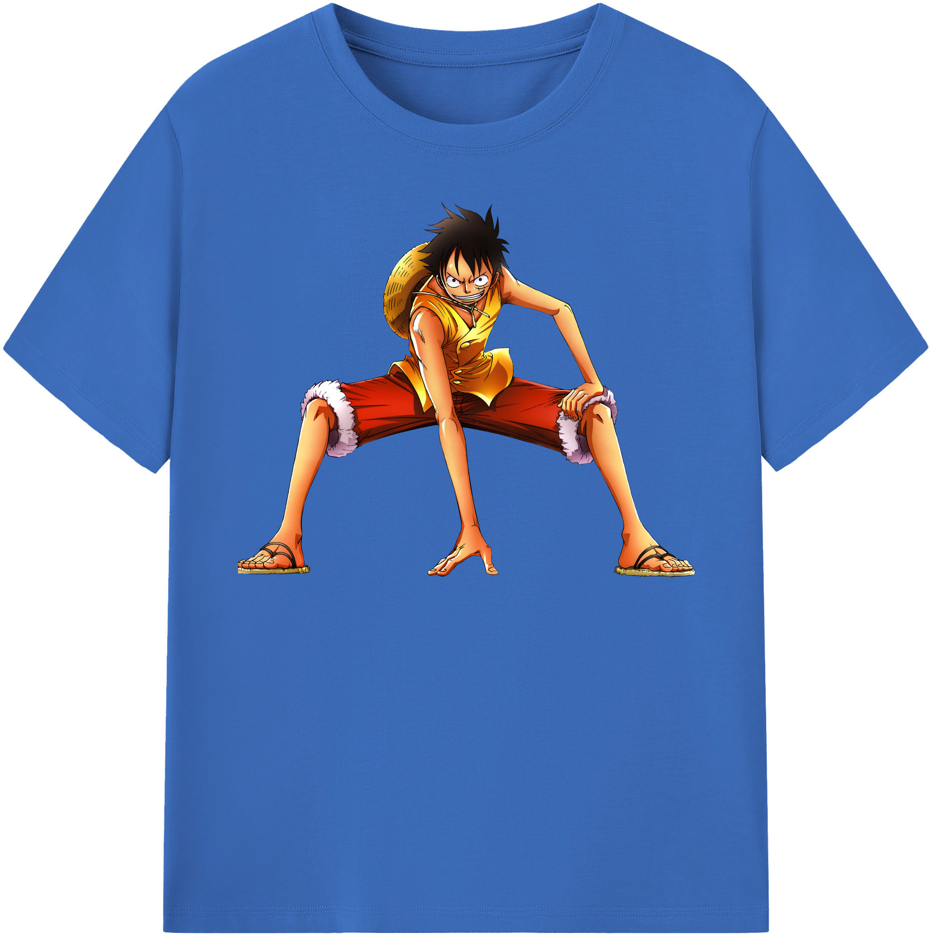 ワンピース モンキー・D・ルフィ ONE PIECE Monkey D. Luffy 綿100％半袖Tシャツ（フロントプリント）