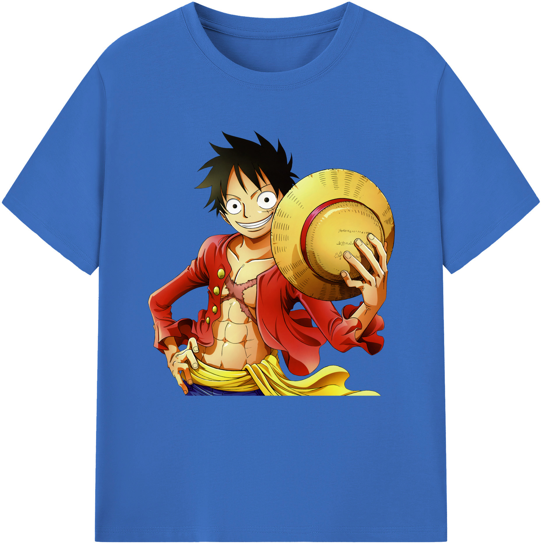 ワンピース モンキー・D・ルフィ ONE PIECE Monkey D. Luffy 綿100％半袖Tシャツ（フロントプリント）