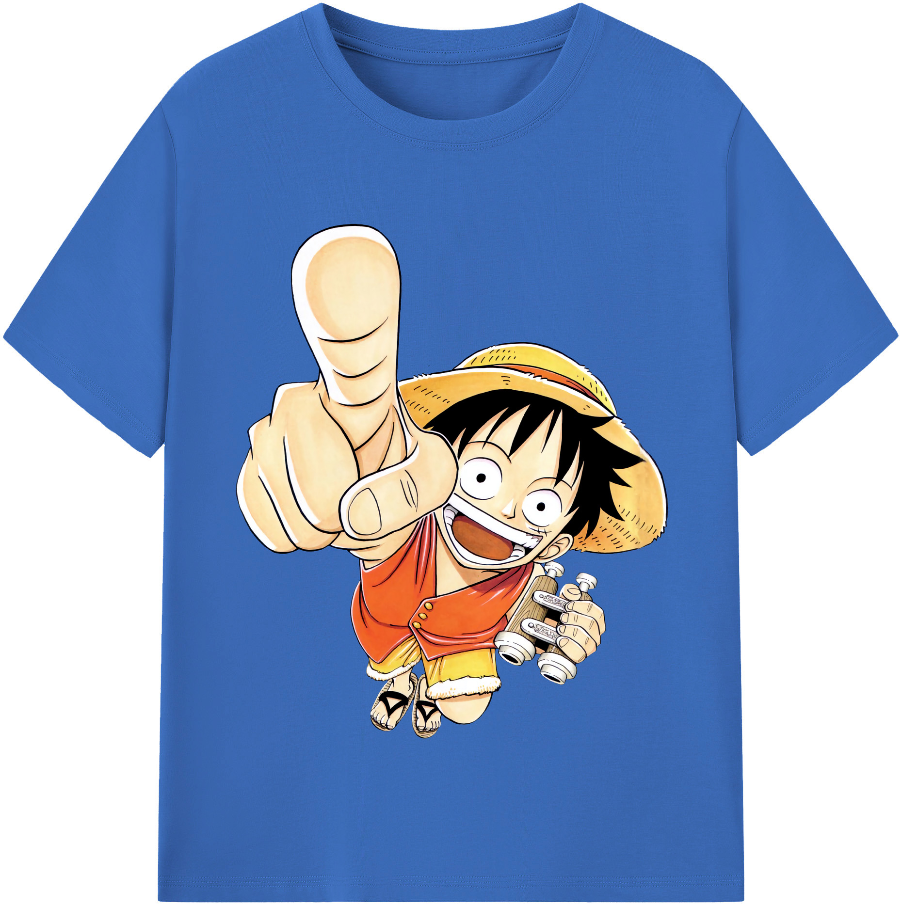 ワンピース モンキー・D・ルフィ ONE PIECE Monkey D. Luffy 綿100％半袖Tシャツ（フロントプリント）