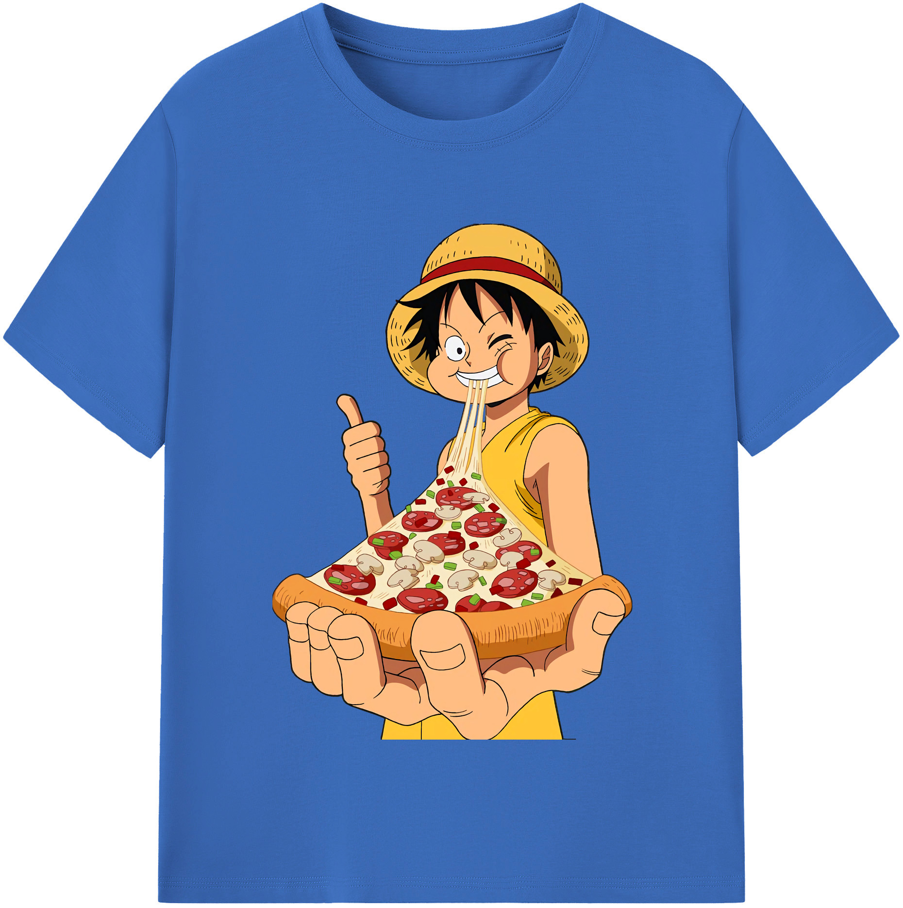 ワンピース モンキー・D・ルフィ ONE PIECE Monkey D. Luffy 綿100％半袖Tシャツ（フロントプリント）